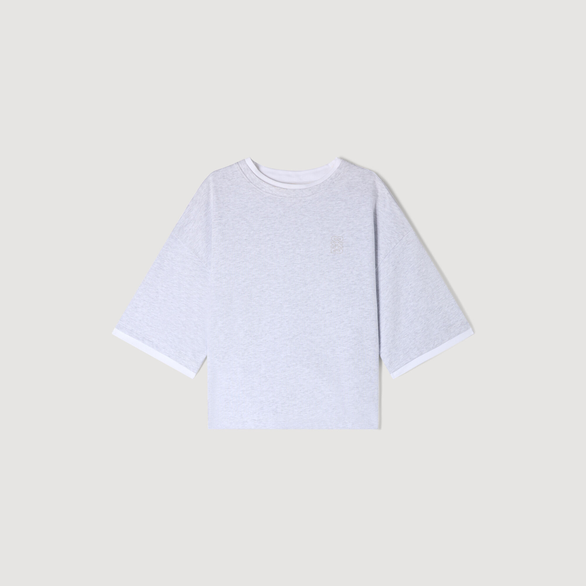 Camiseta de algodón con logo bordado