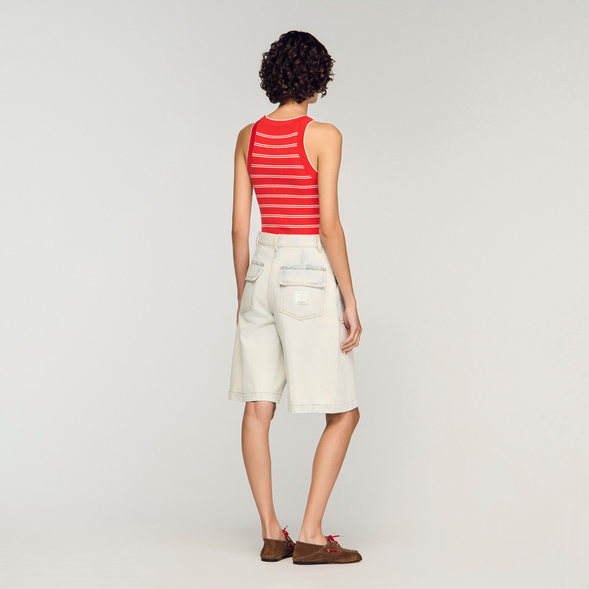 Pantalones cortos de mezclilla lavada