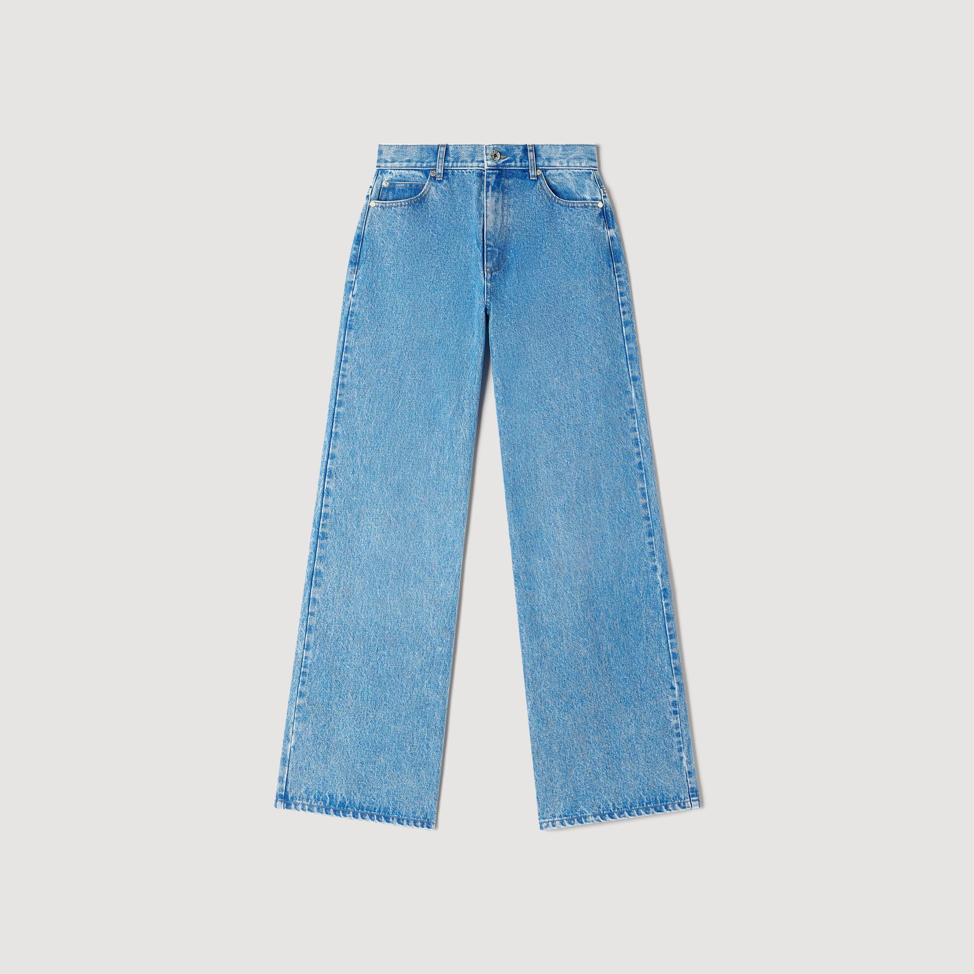 Pantalones vaqueros de pierna recta con desgaste