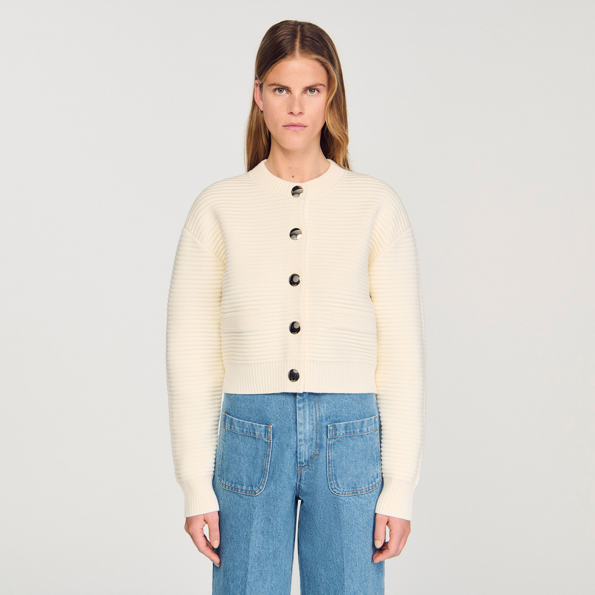 Cardigan de punto texturizado
