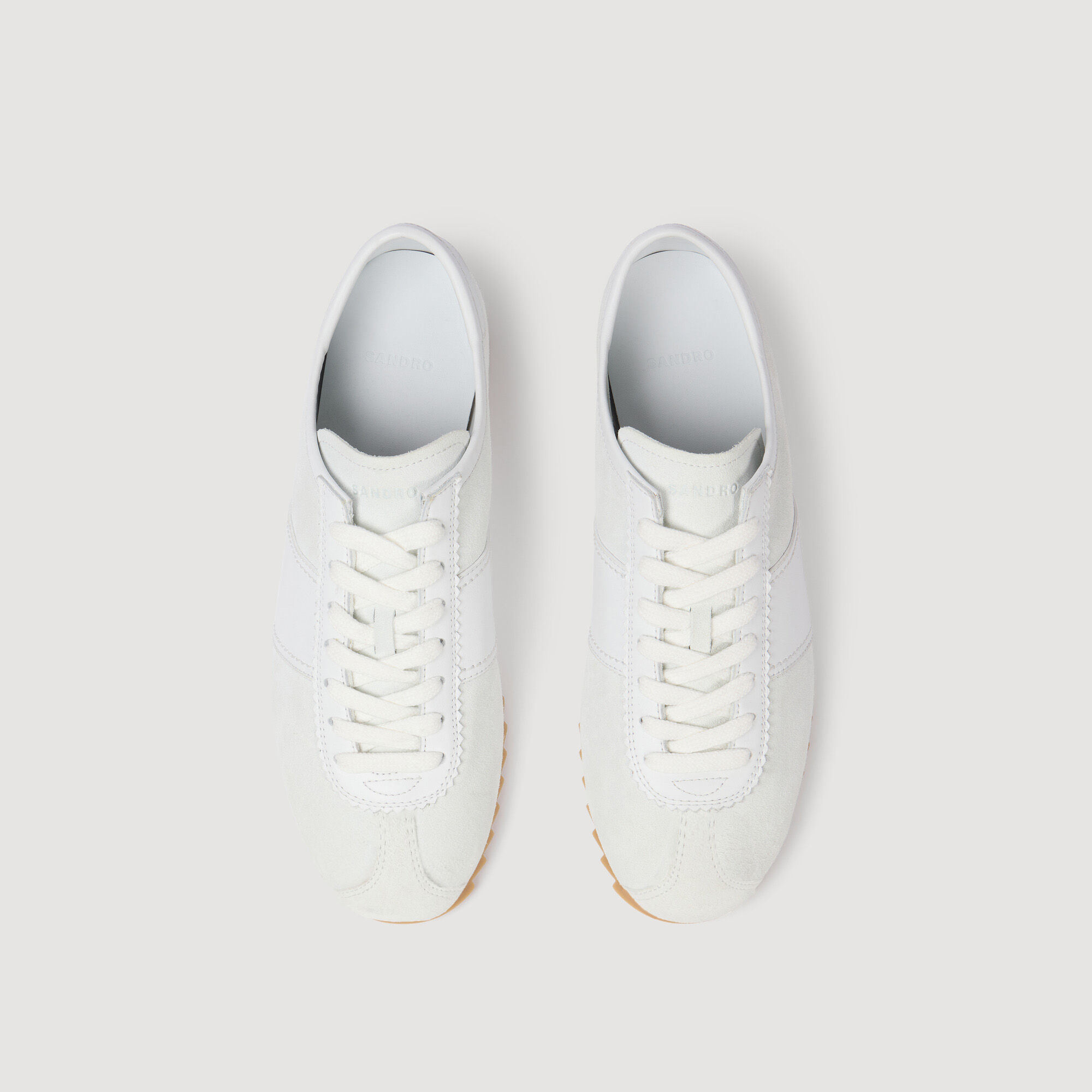 Zapatillas bajas de cuero y ante