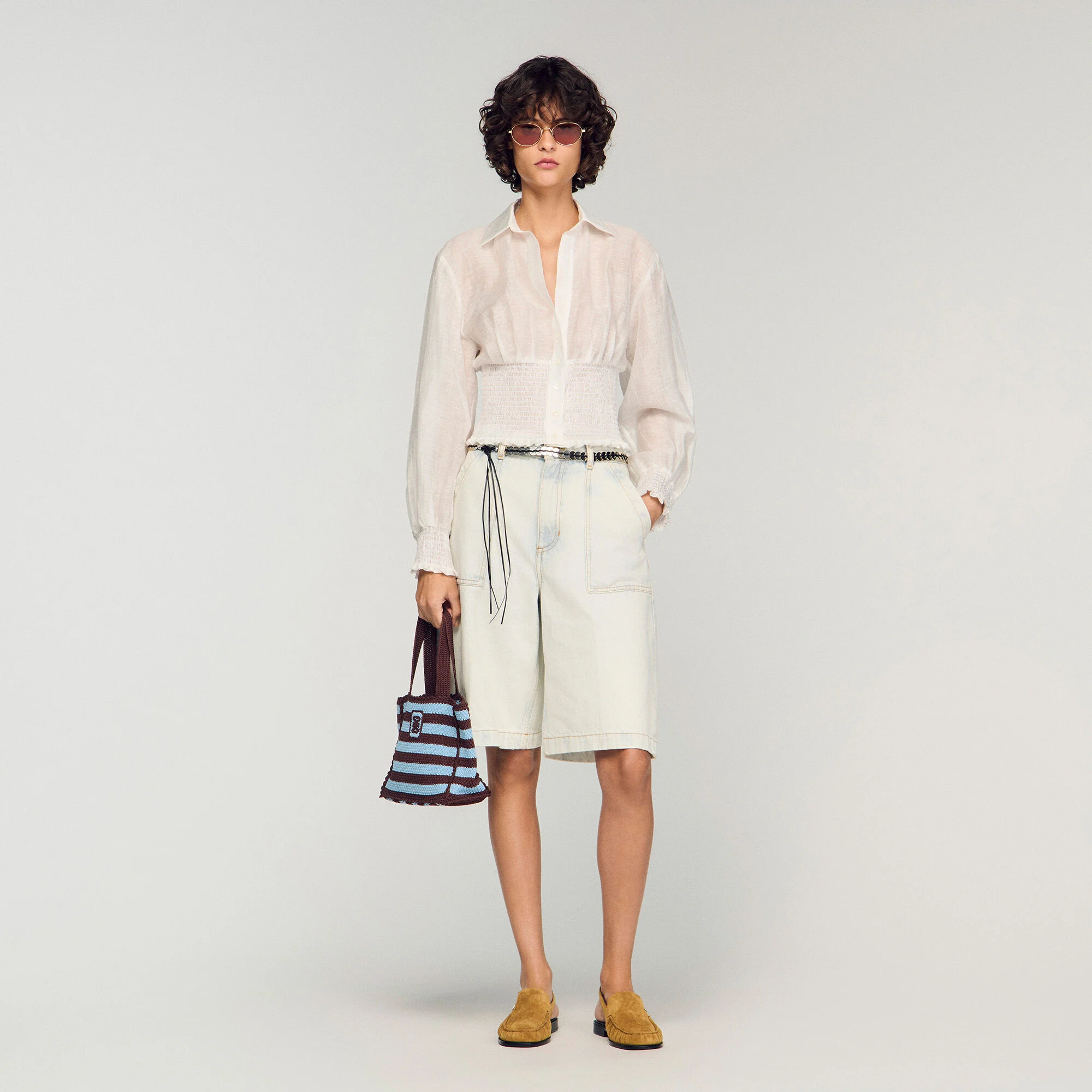 Camisa de lino con volantes