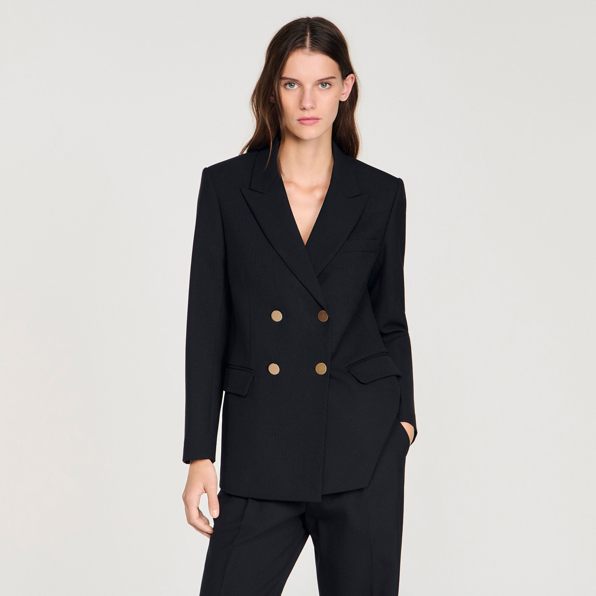 Chaqueta de traje ajustada de lana