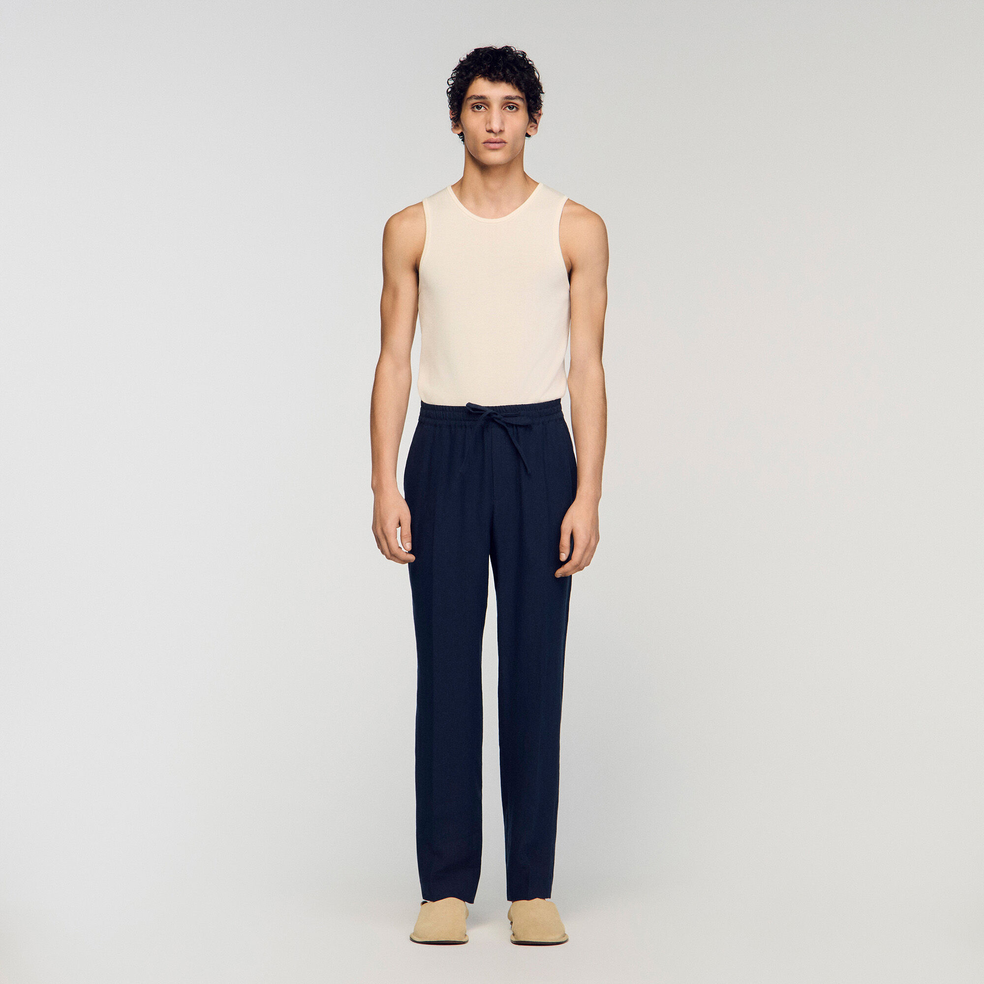 Pantalones de lino rectos