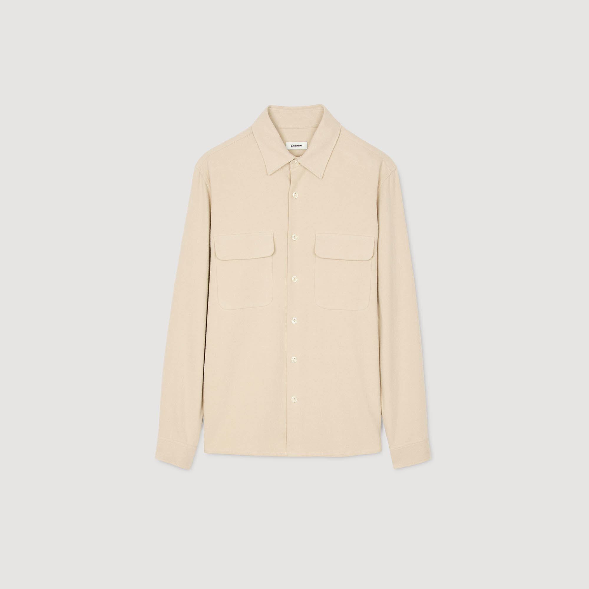 Camisa de franela con bolsillo tipo solapa