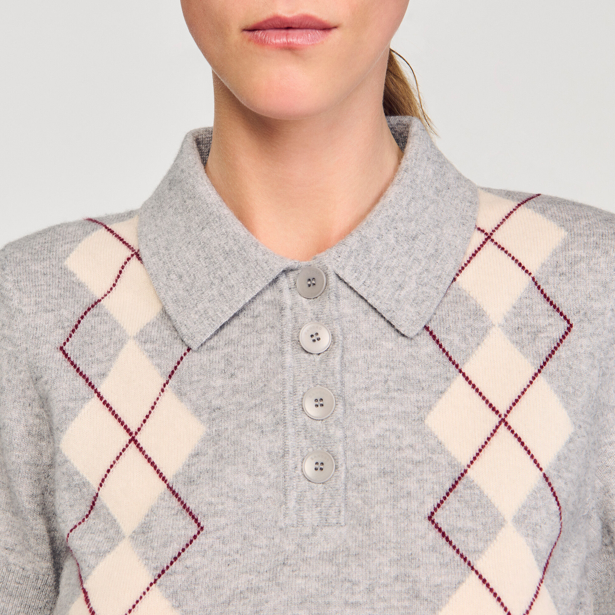 Sudadera de polo con diseño de argyle