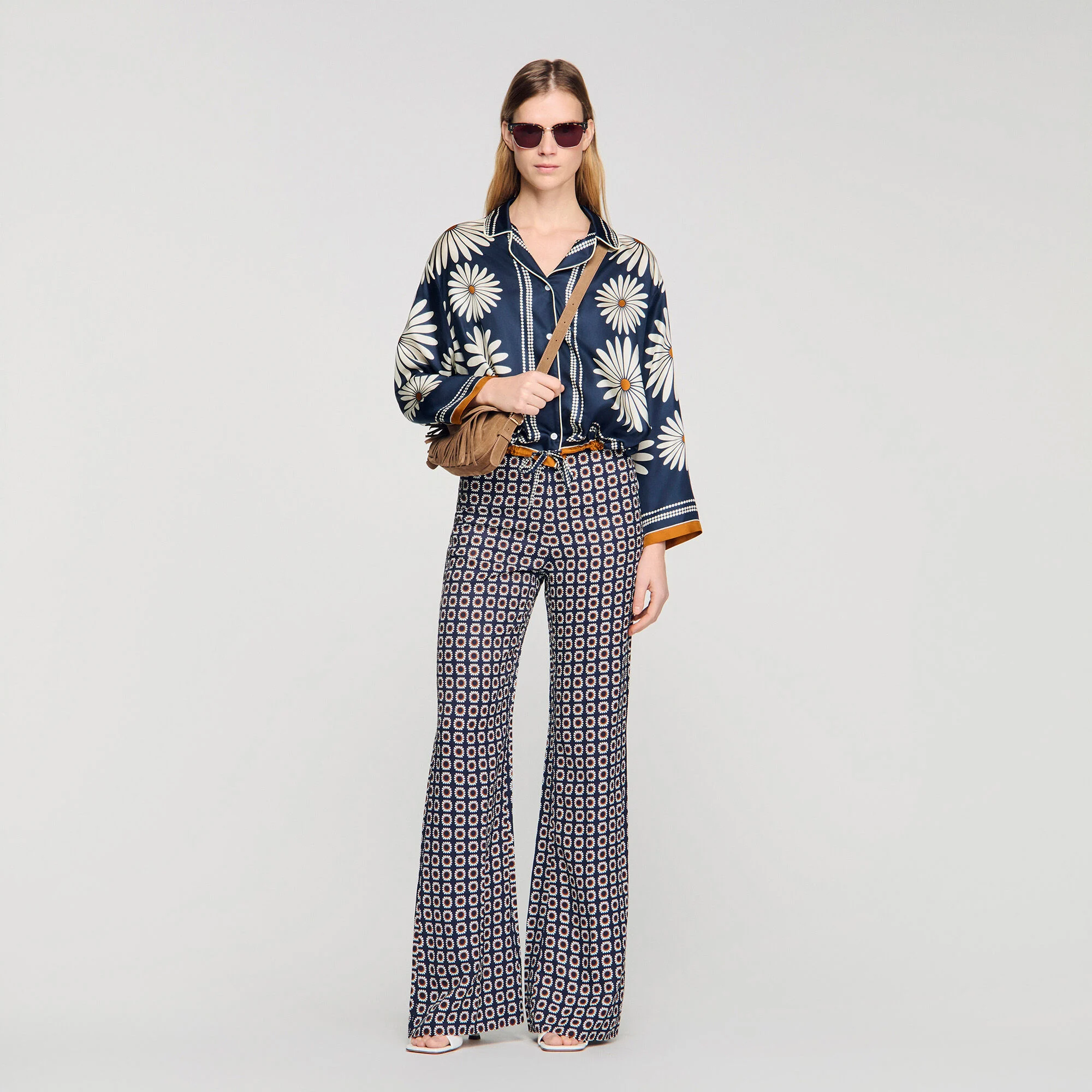 Camisa de seda con estampado floral