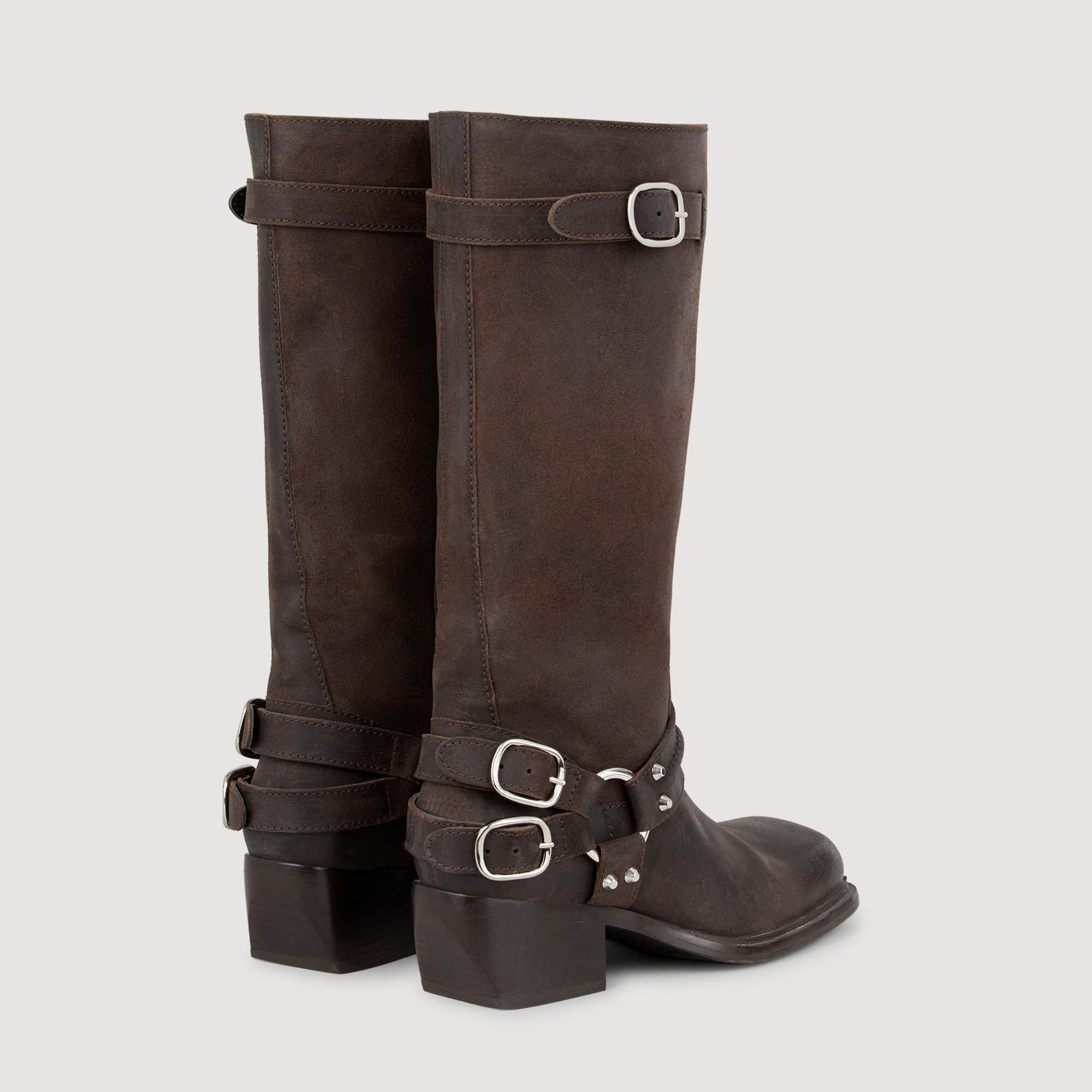 Botas de hebilla de cuero