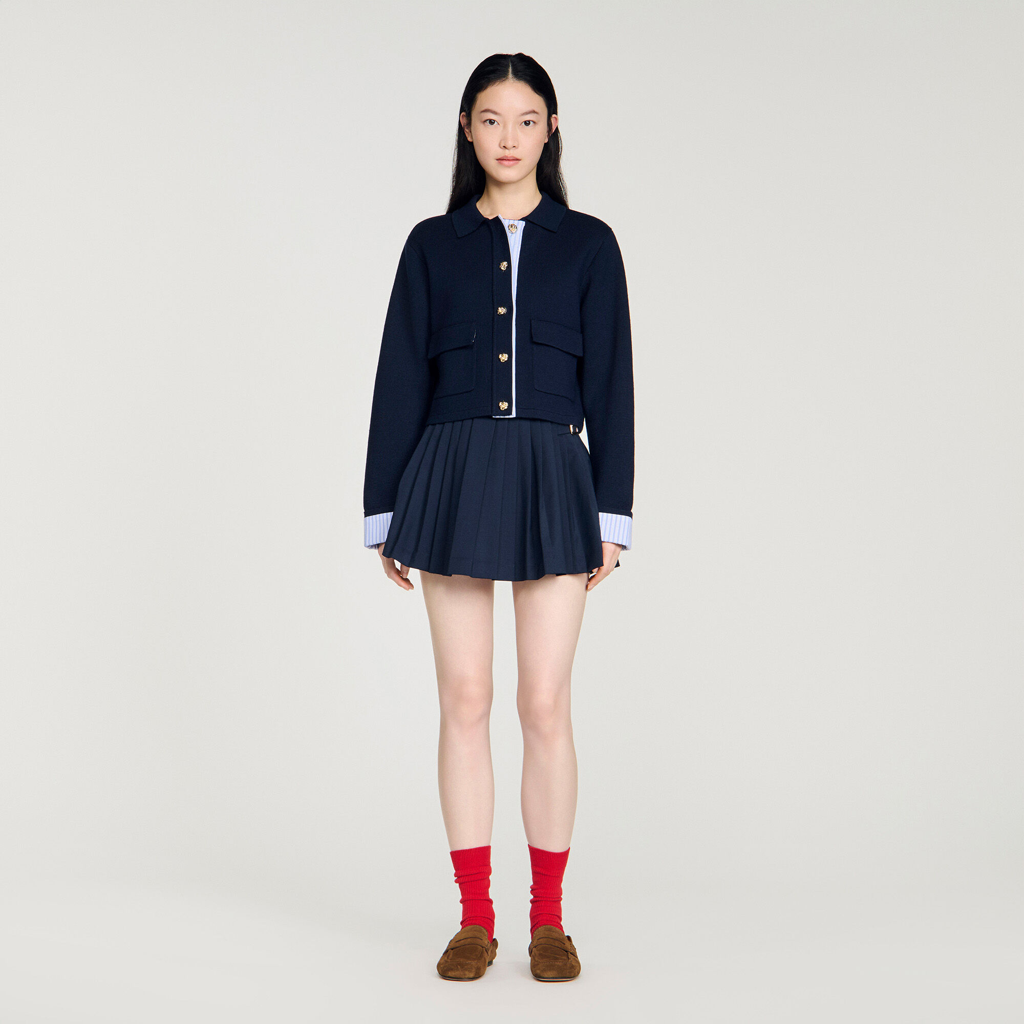 Cardigan de lana polo