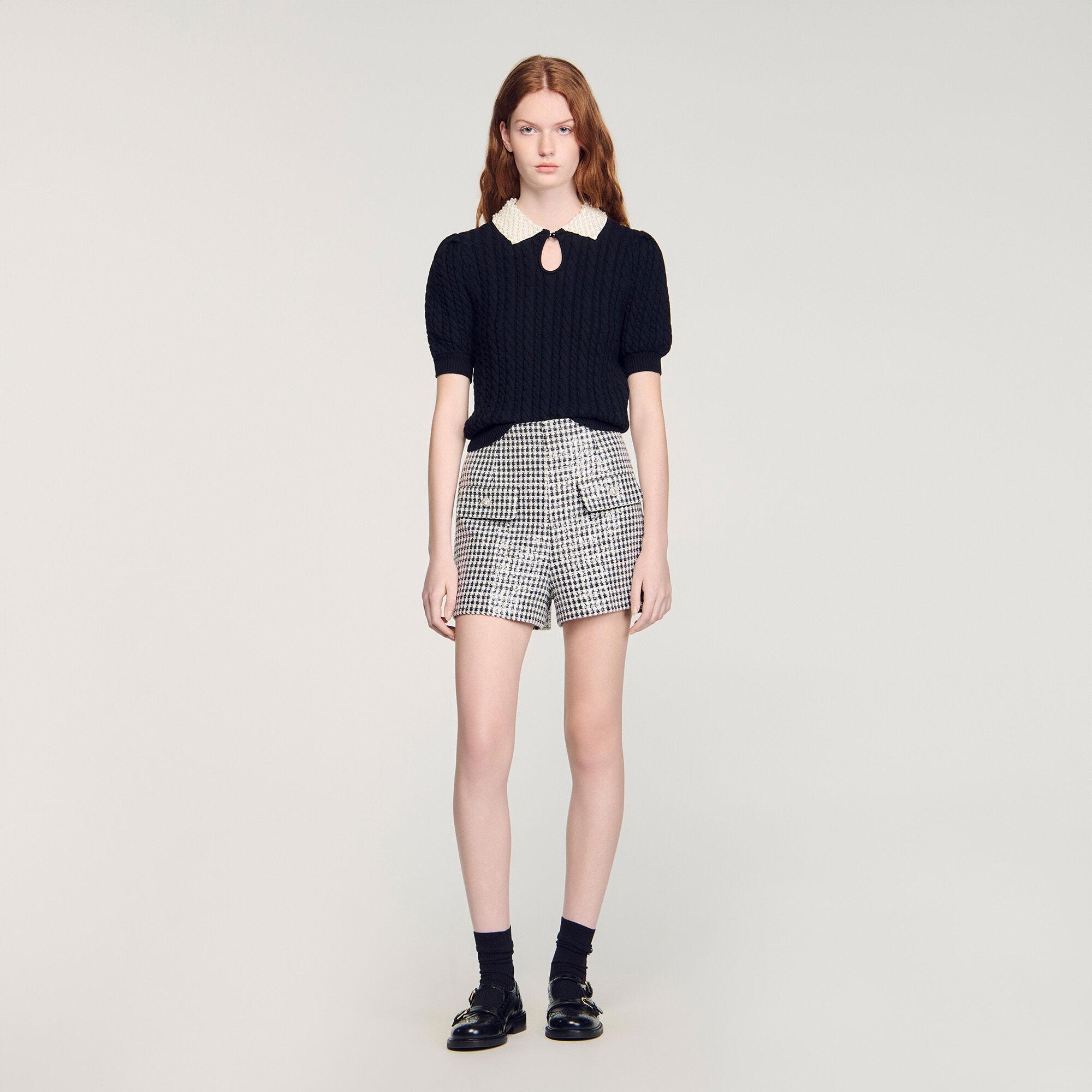 Sweater de punto con cuello desmontable