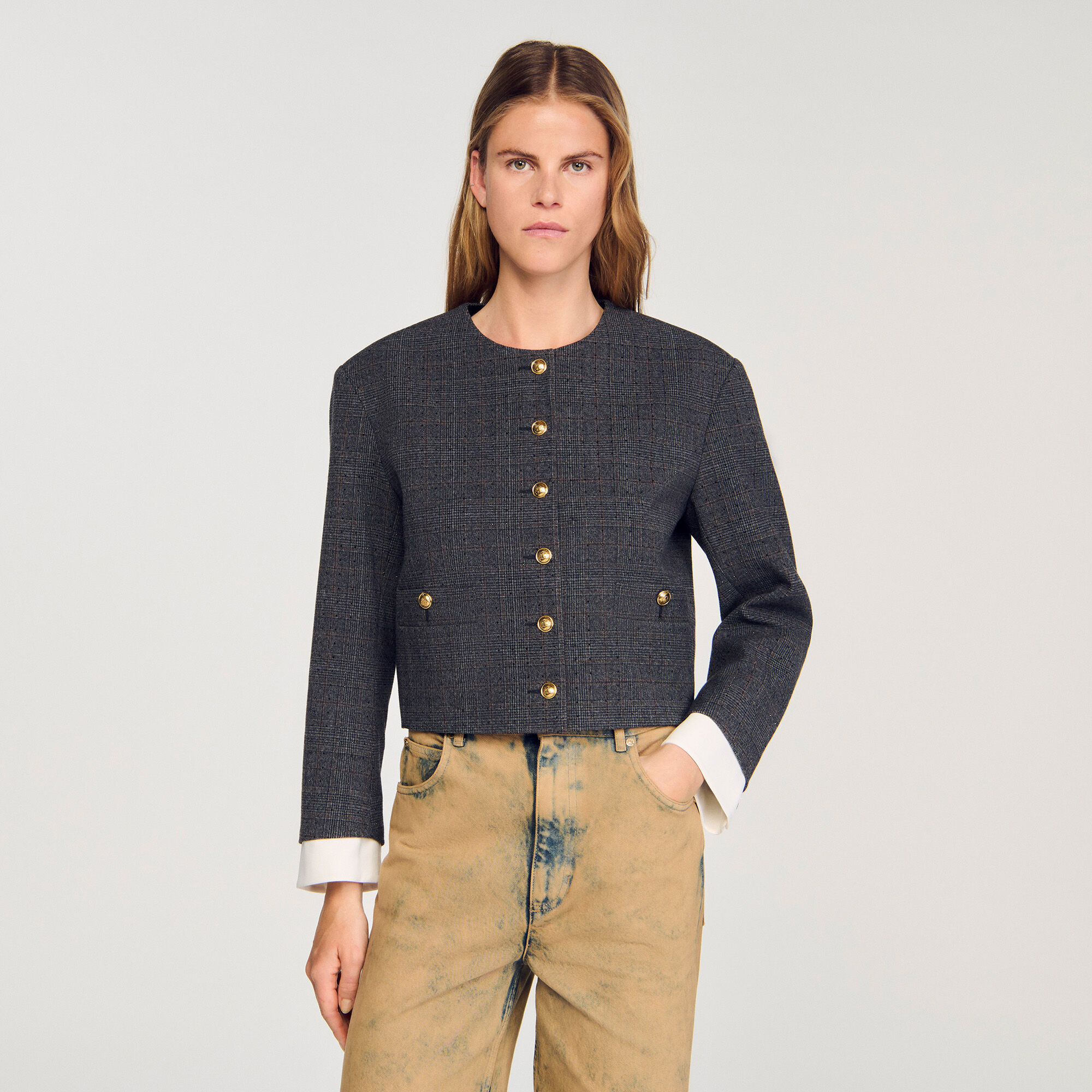 Chaqueta ajustada con cristales