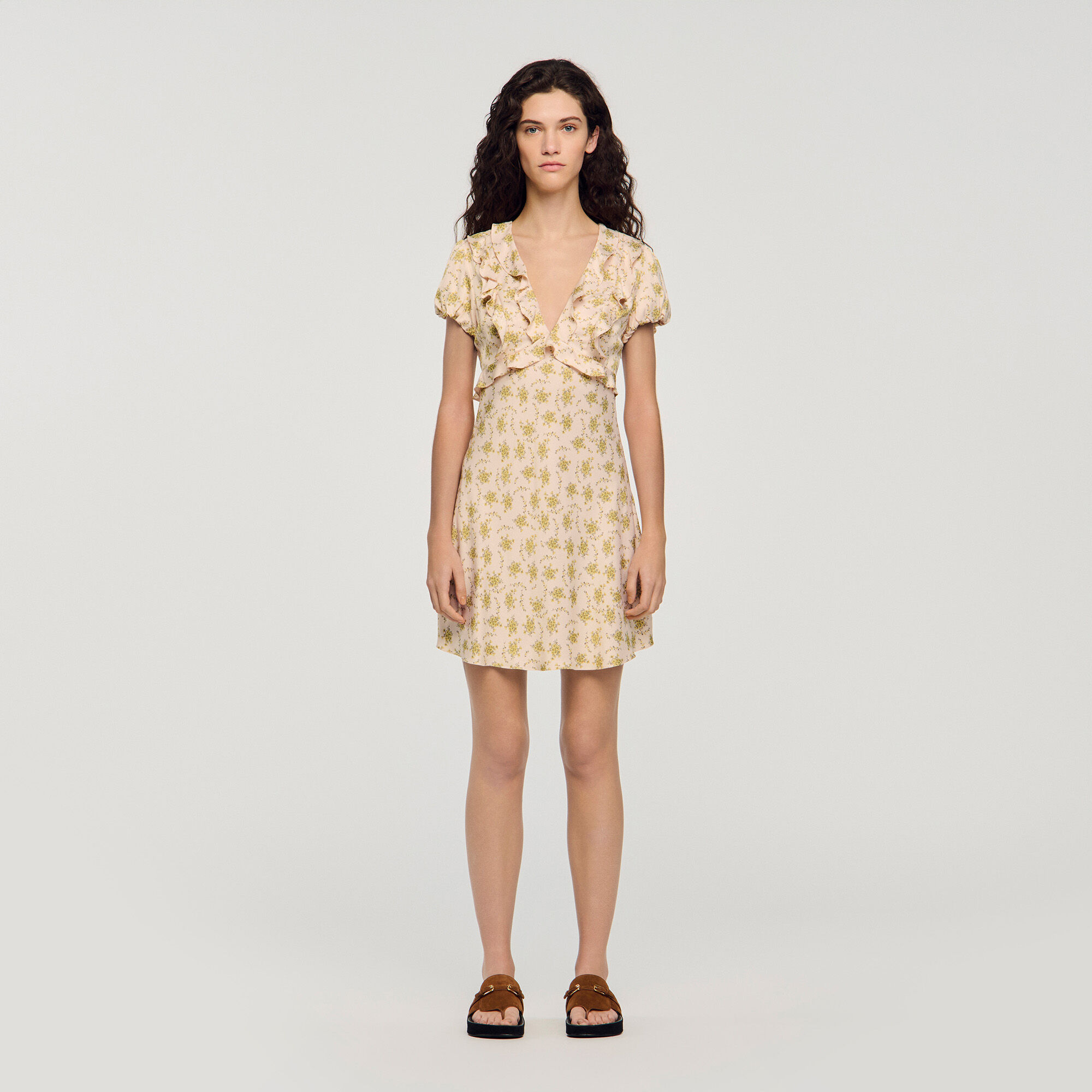 Vestido corto estampado floral