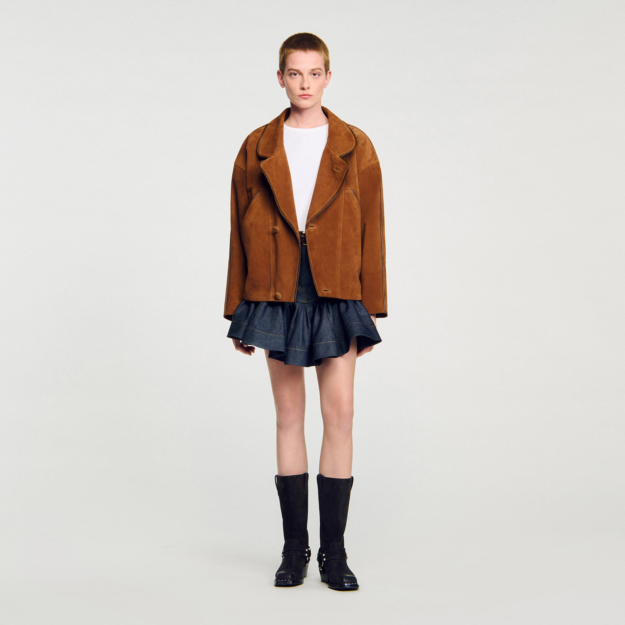 Chaqueta de ante oversize