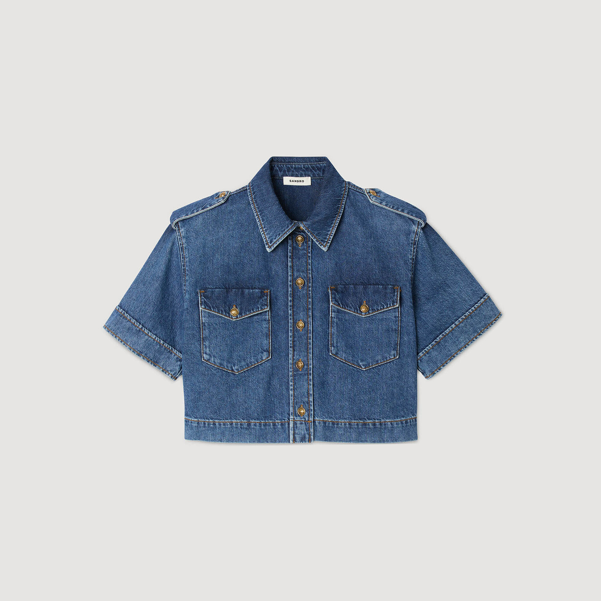 Camisa vaquera corta