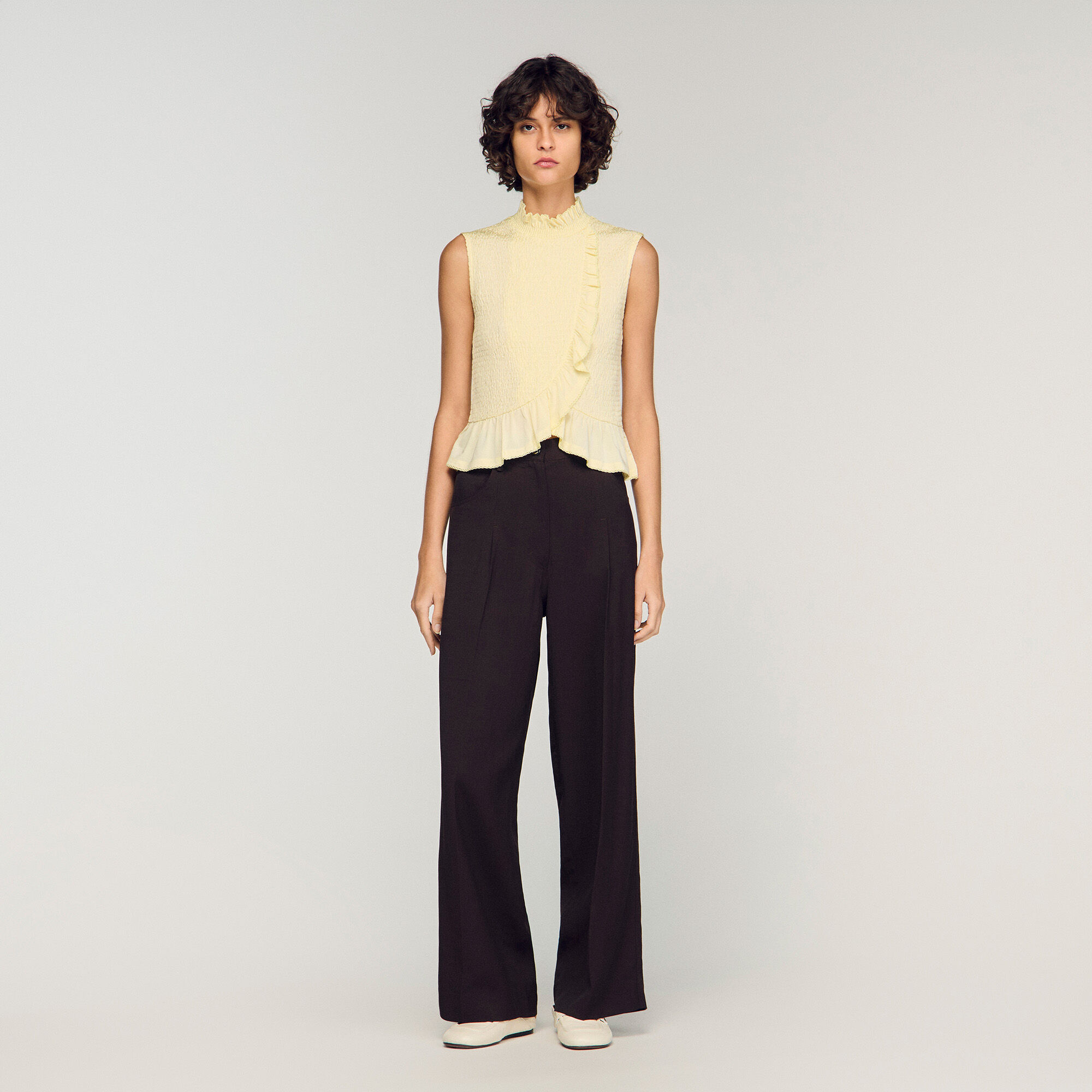 Camisola con volantes y elastizado