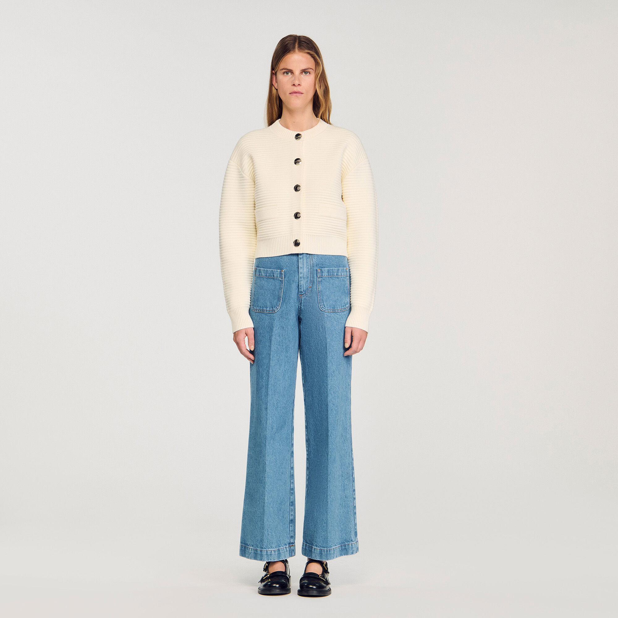 Cardigan de punto texturizado