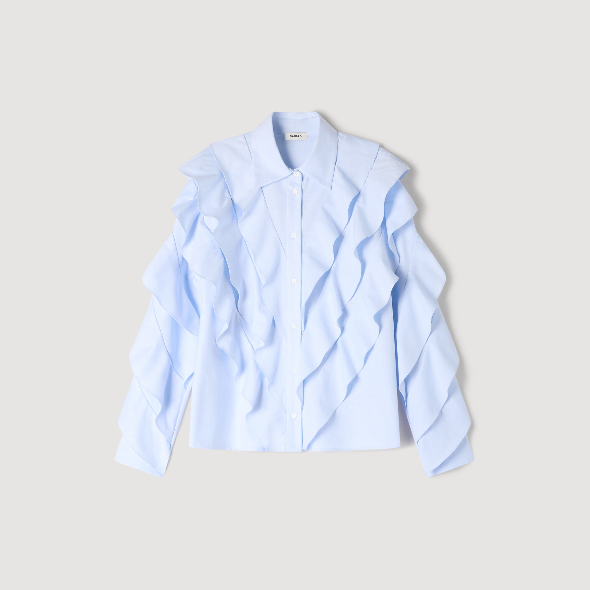 Camisa de algodón con volantes