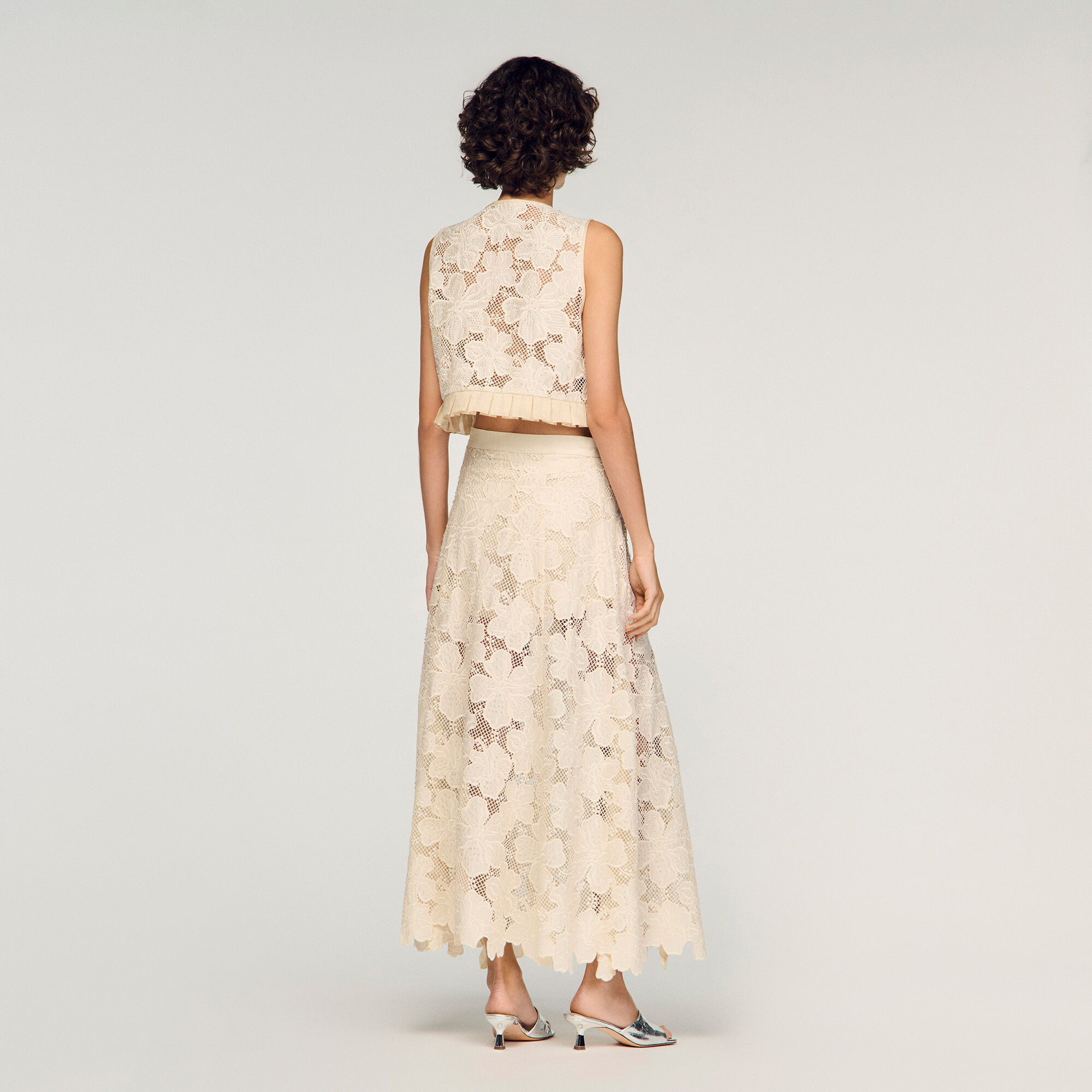 Falda maxi de guipur