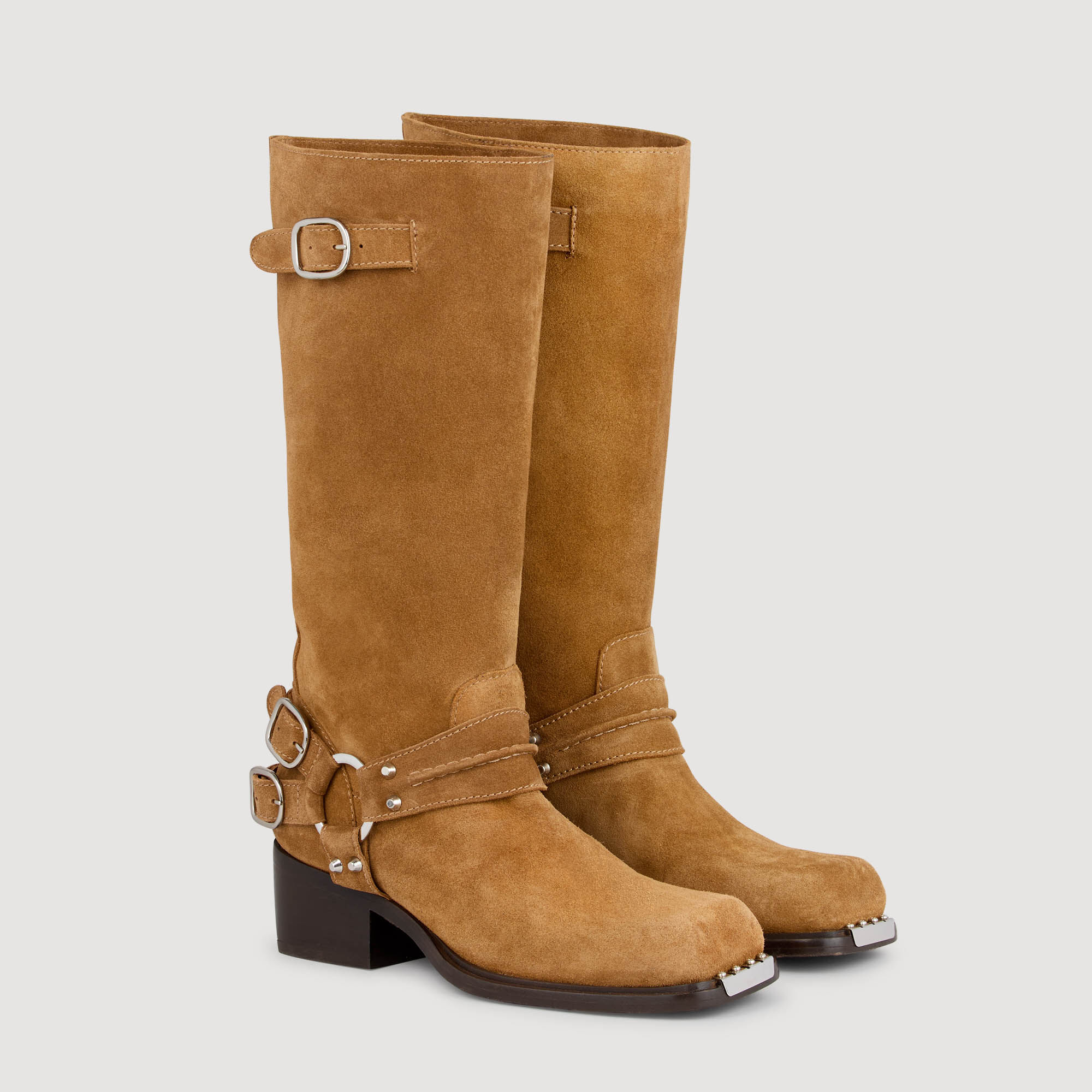 Botas con hebilla de ante