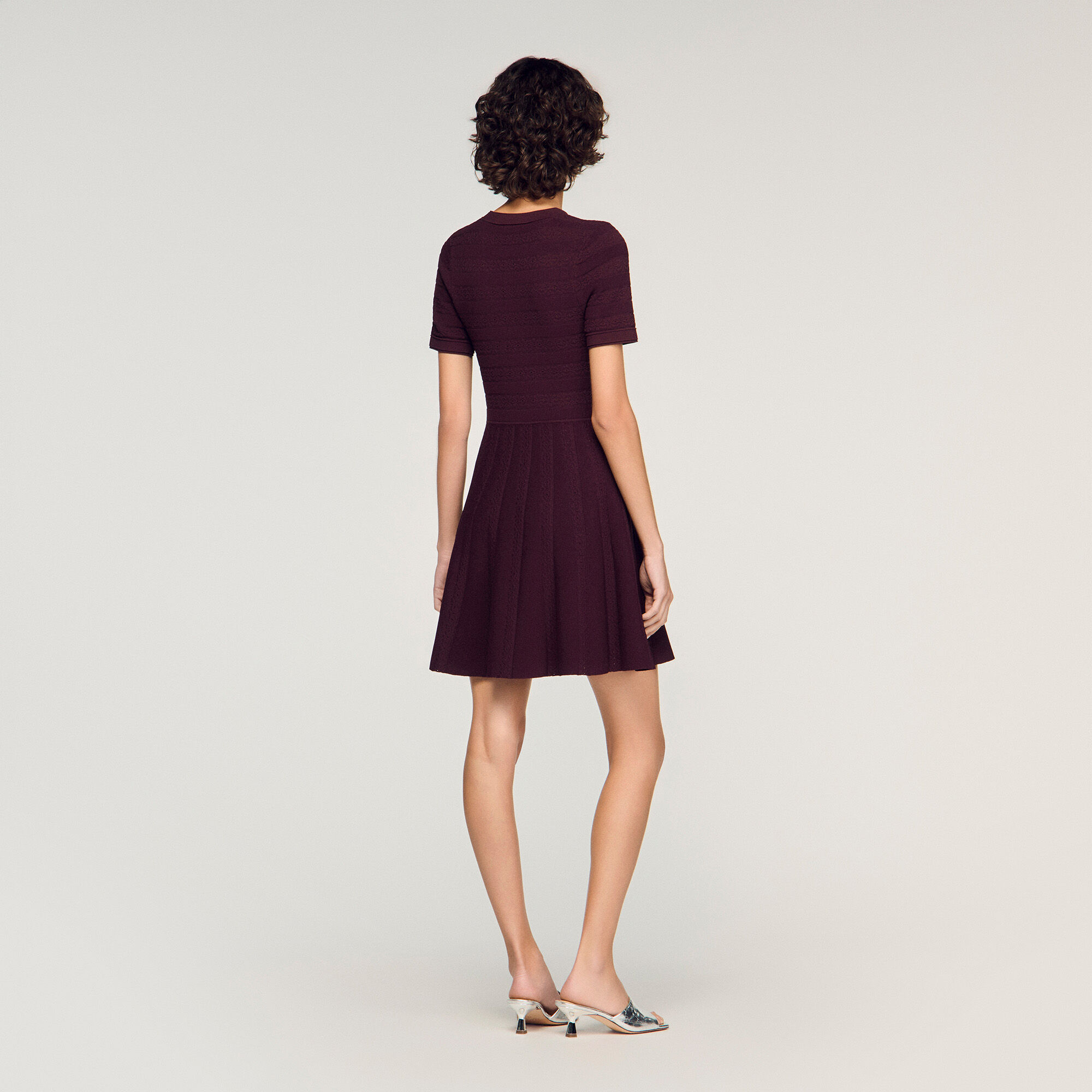 Vestido mini de punto con estampado floral