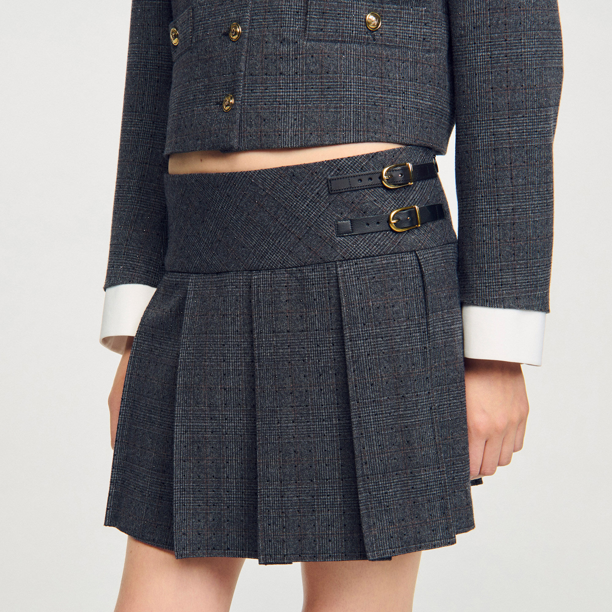 Mini falda de traje con lentejuelas