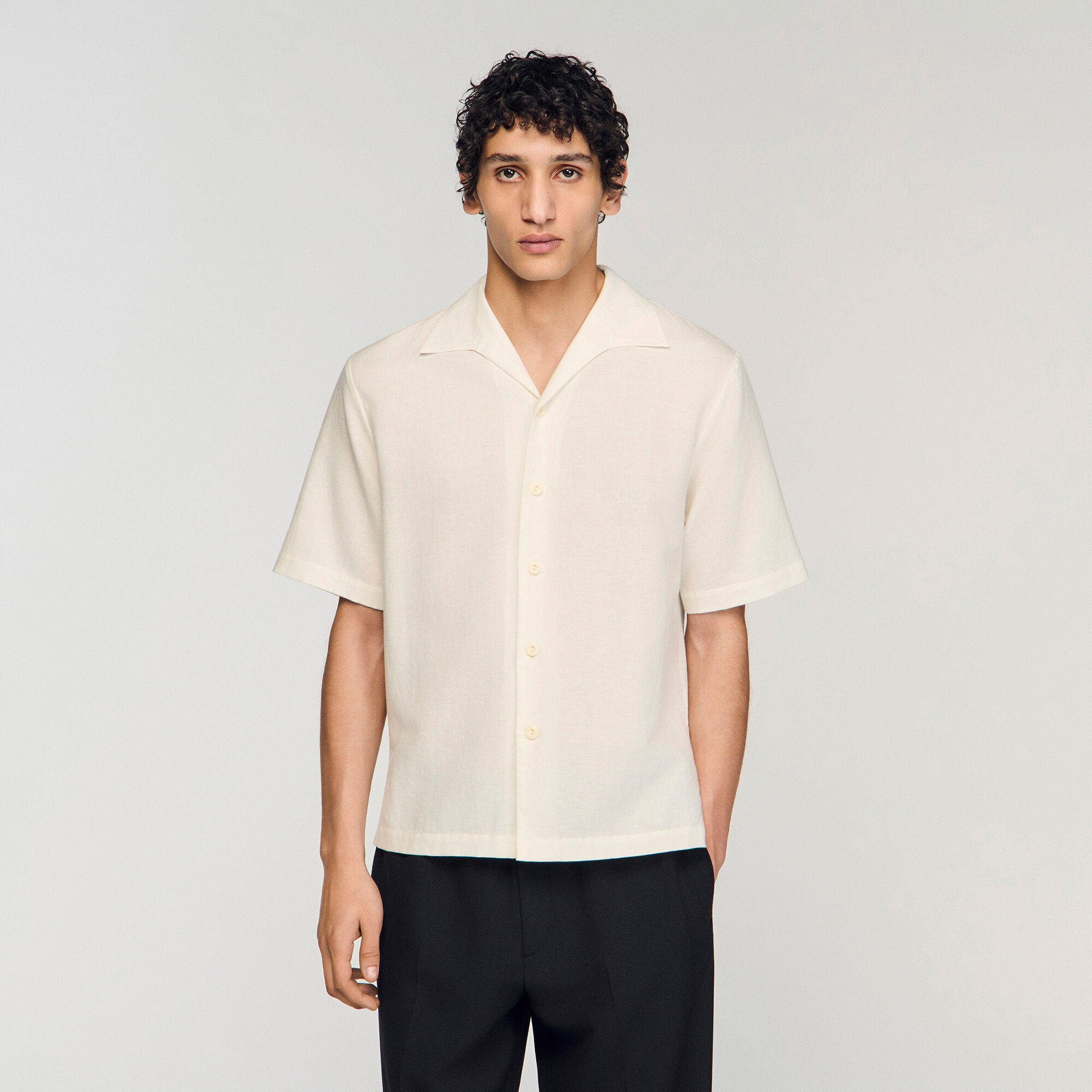 Camisa de algodón y lino