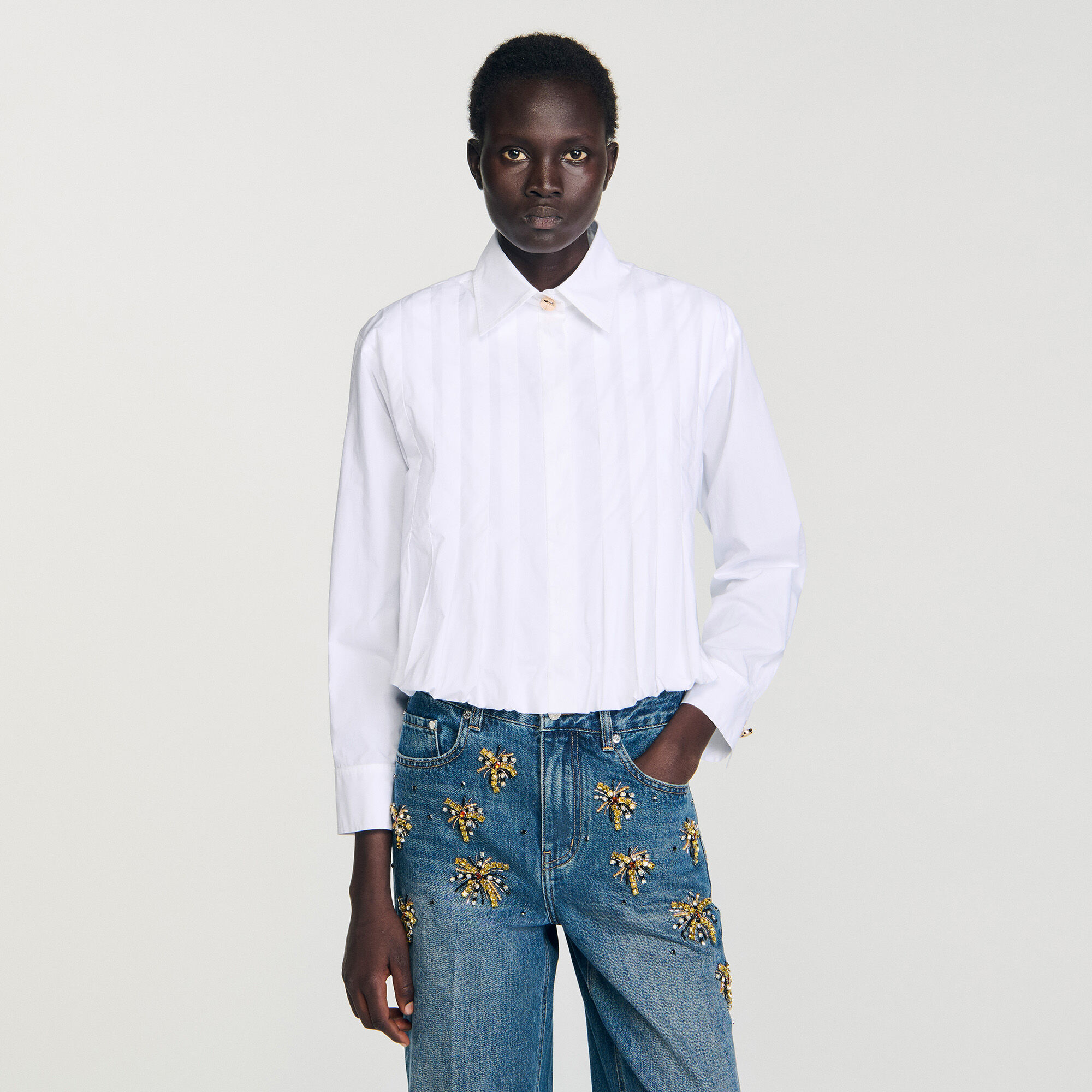 Camisa acampanada corta