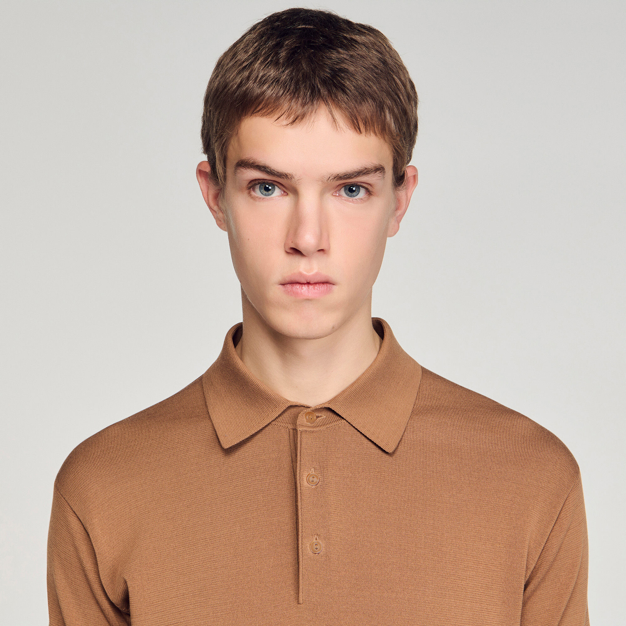 Camiseta de polo de algodón y seda