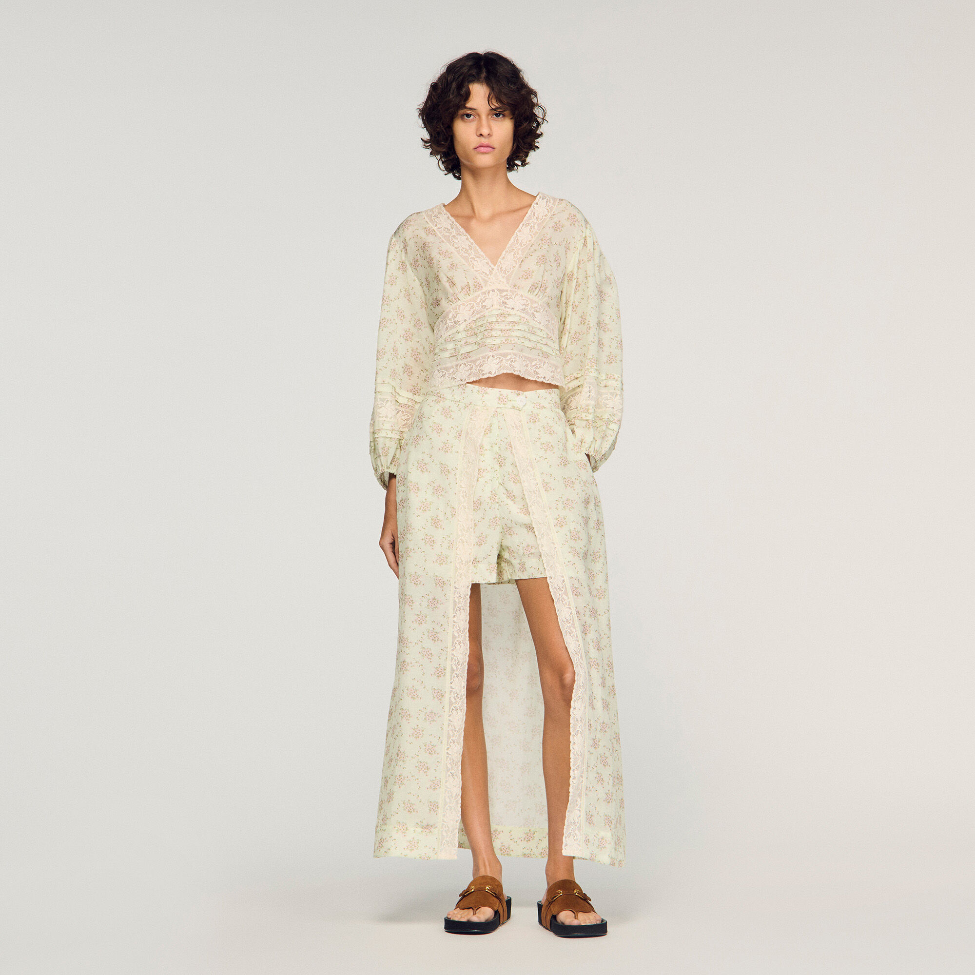 Top corto floral