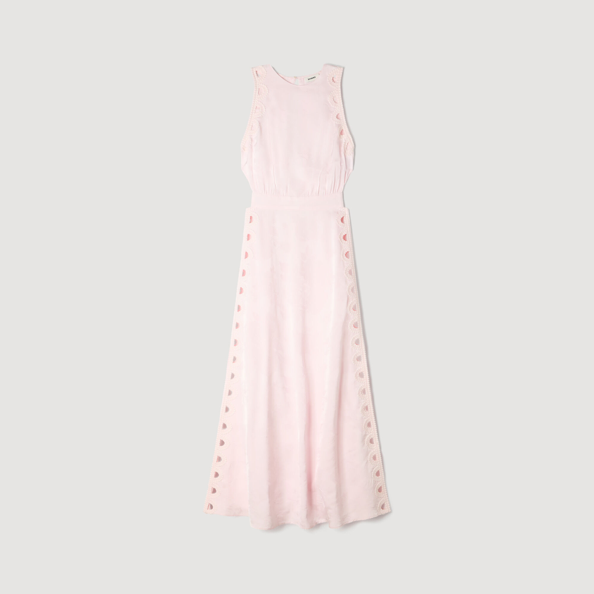 Vestido maxi jacquard de flores