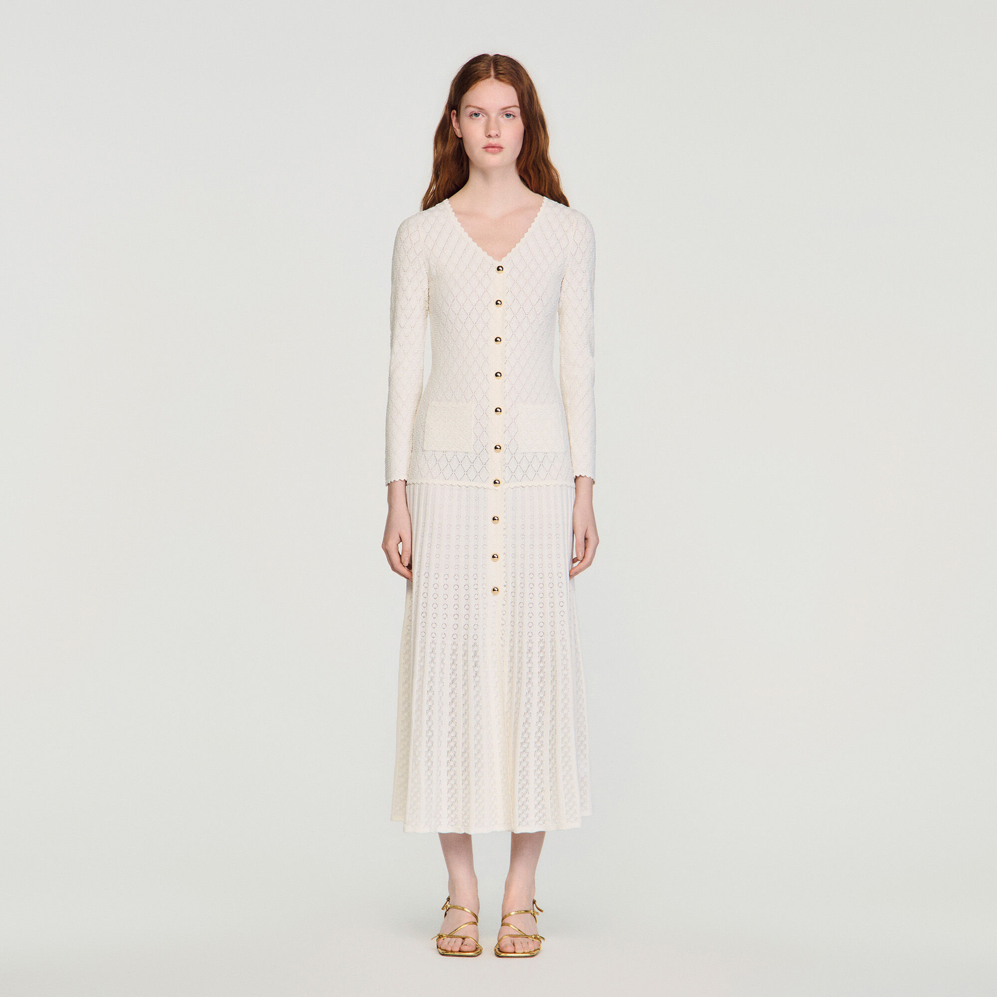 Vestido midi de punto elegante