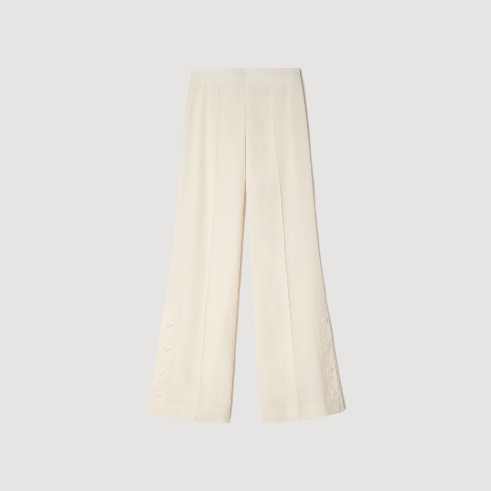 Pantalones rectos con botón y ranura