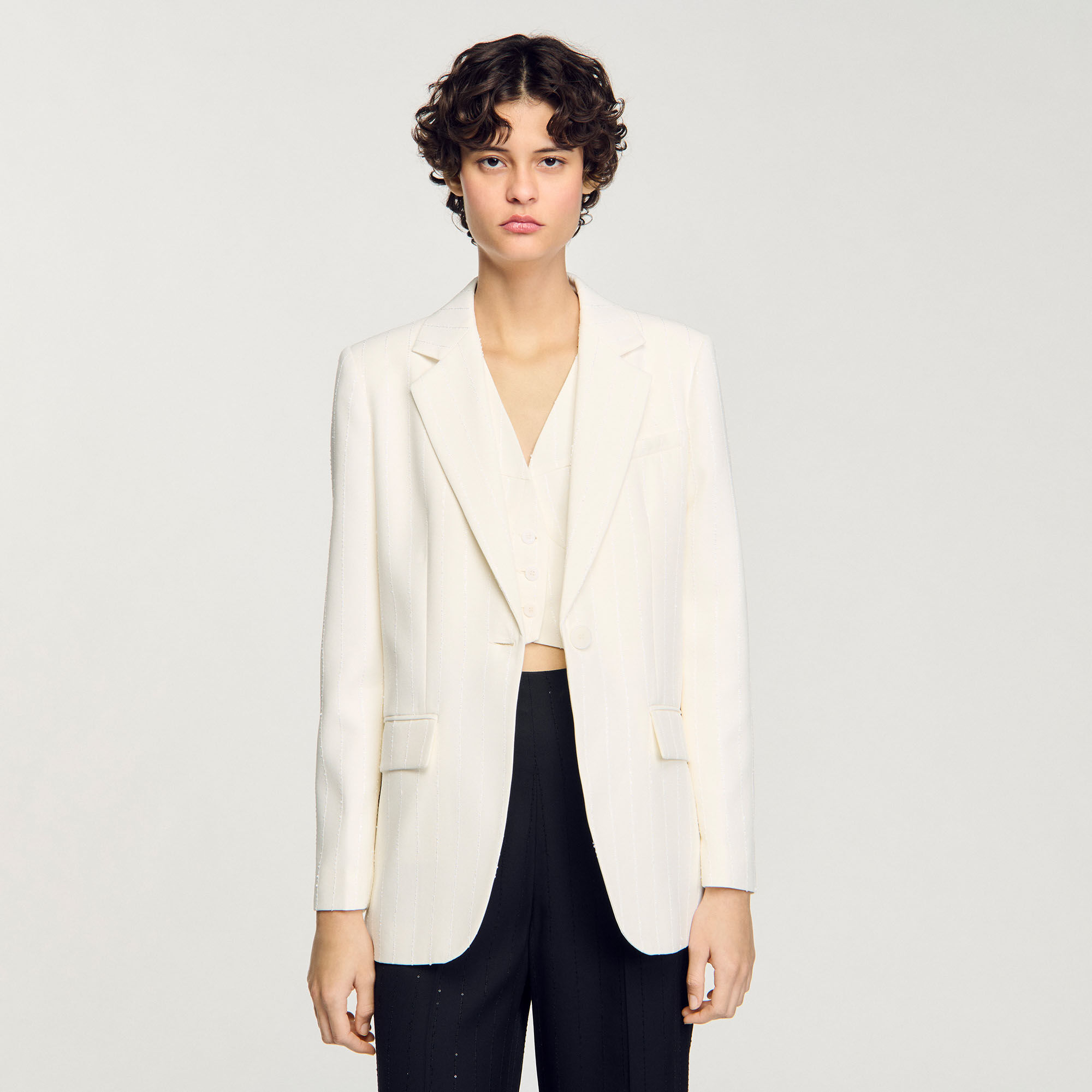 Chaleco de traje con lentejuelas