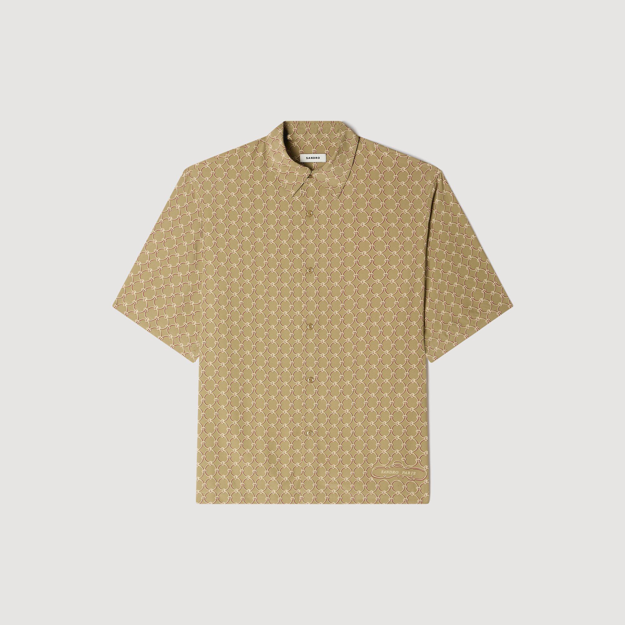 Camisa con estampado de cadena de corte holgado