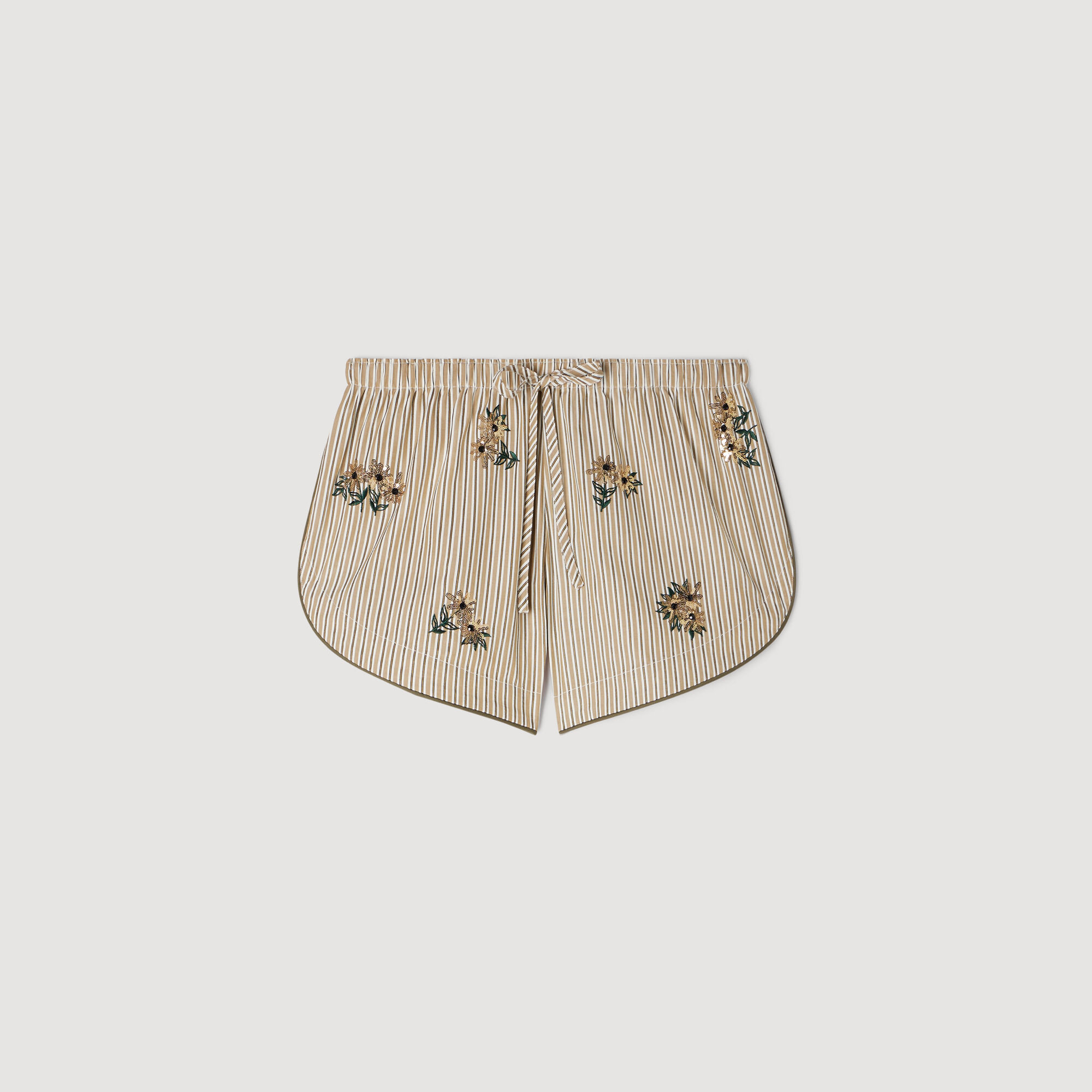 Pantalones cortos estampados con bordado floral