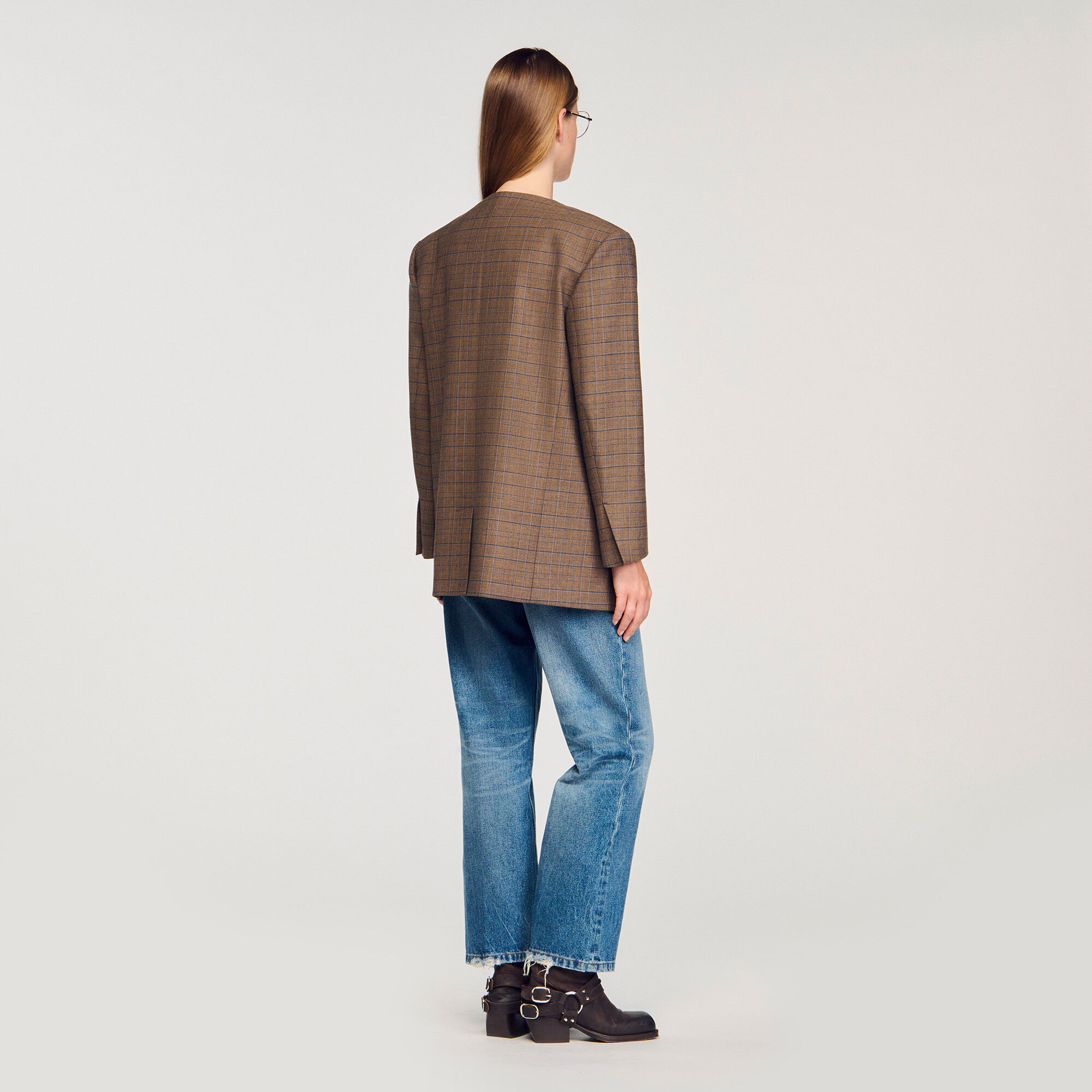 Chaqueta de cuadros oversize