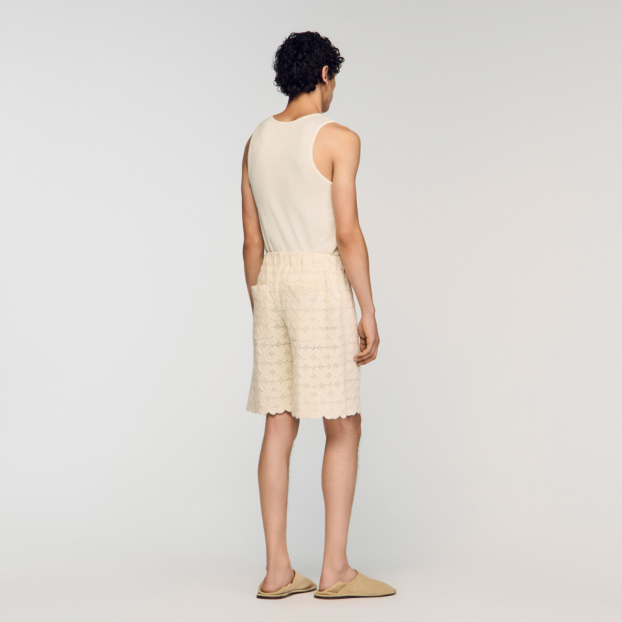 Pantalones cortos de algodón con broderie anglaise
