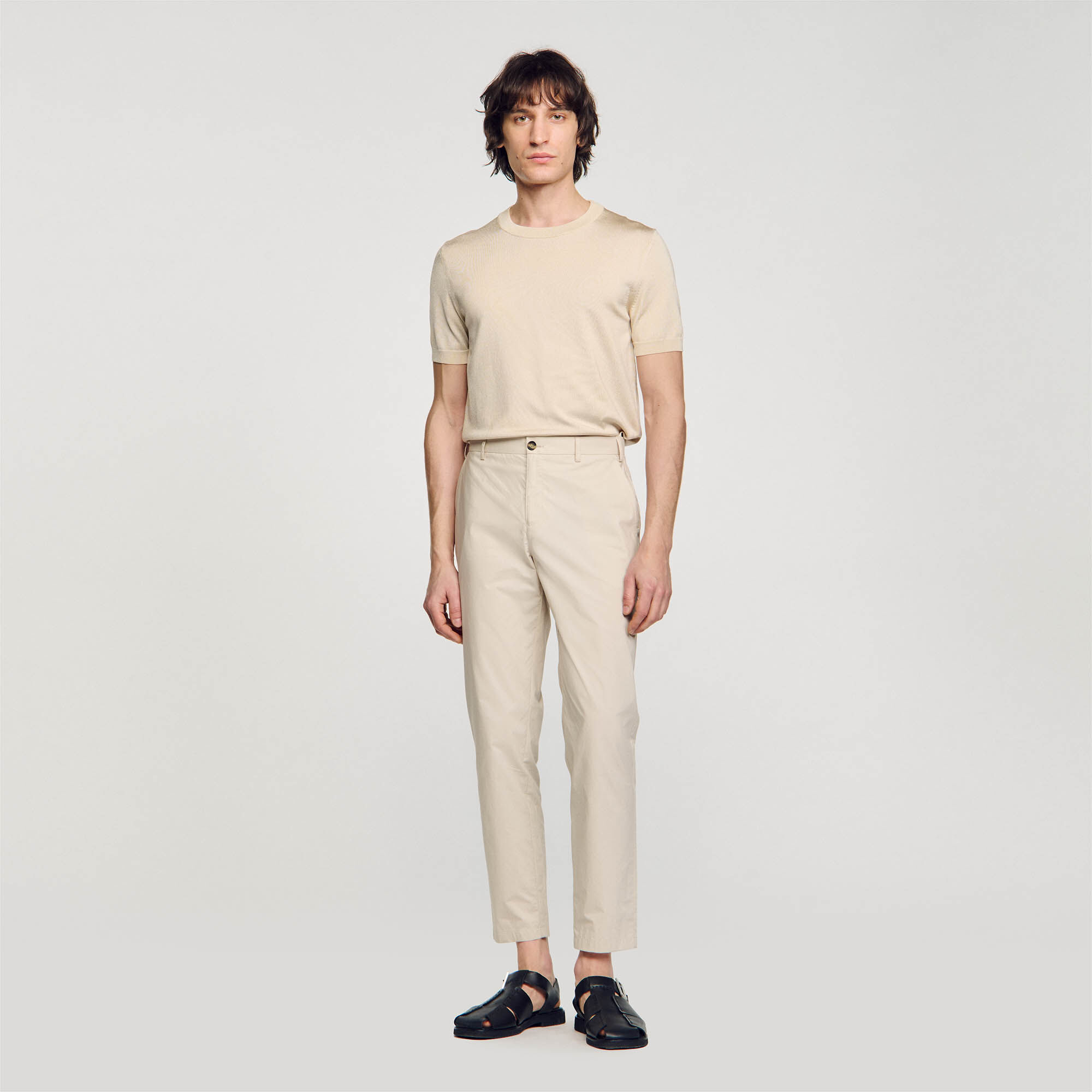 Pantalones de algodón con corte zanahoria