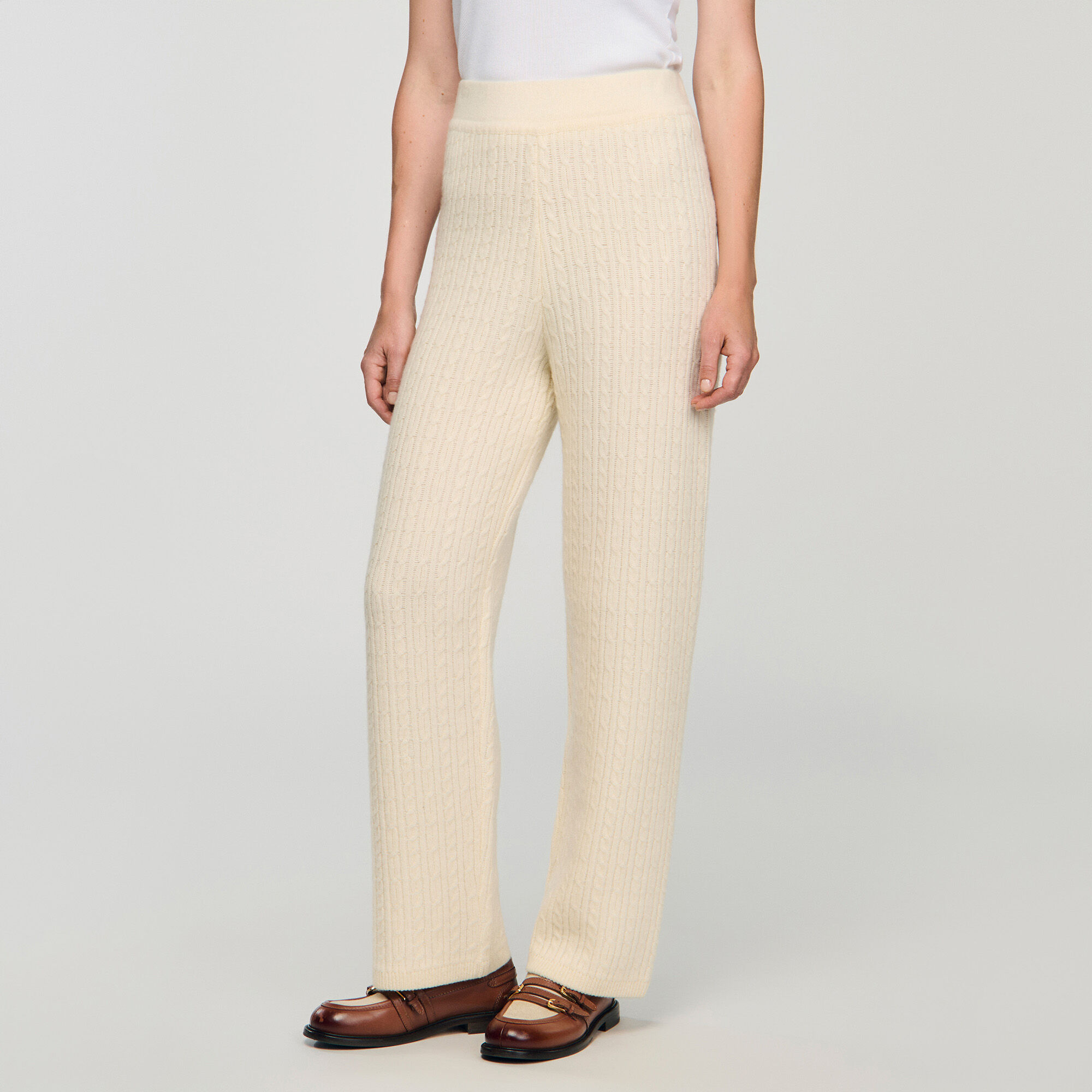Pantalones de punto de cable