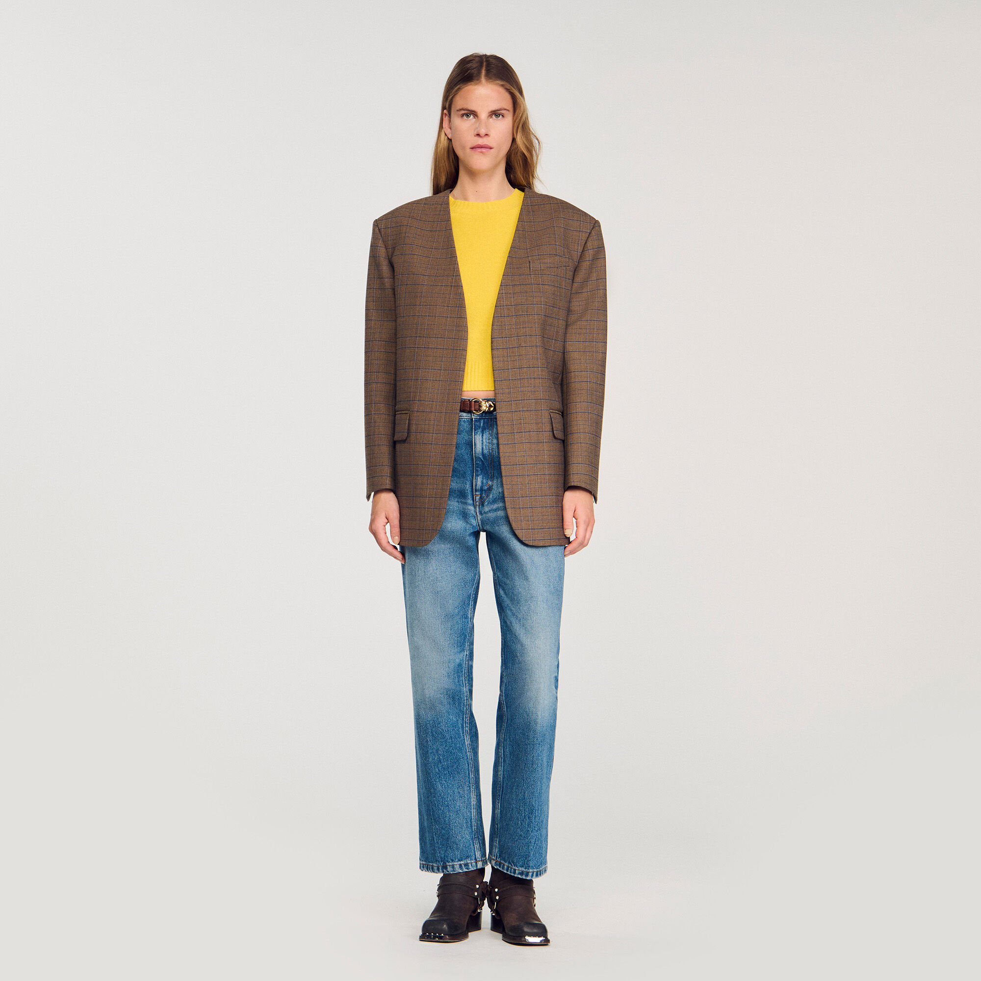 Chaqueta de cuadros oversize