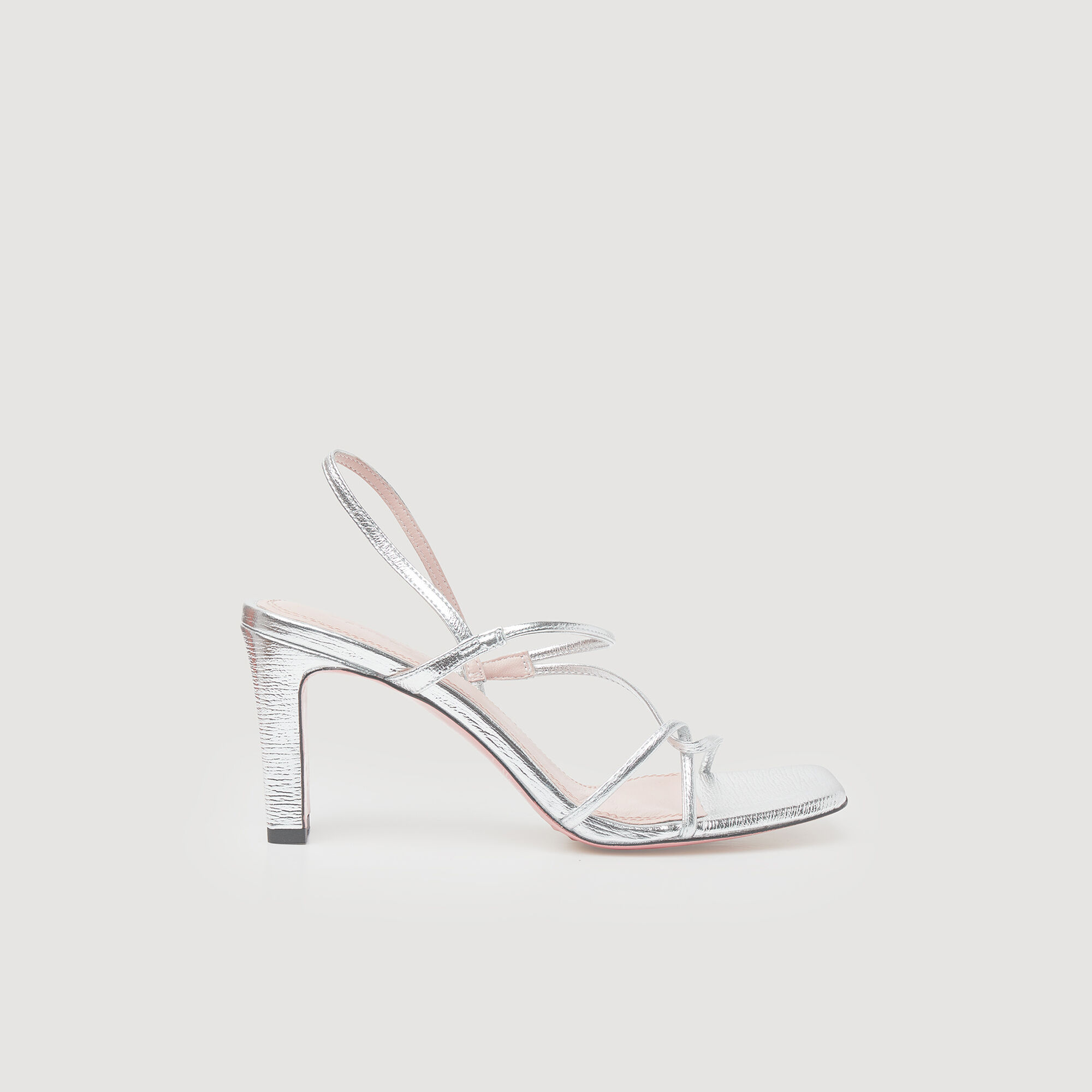 Sandalias de cuero metálico
