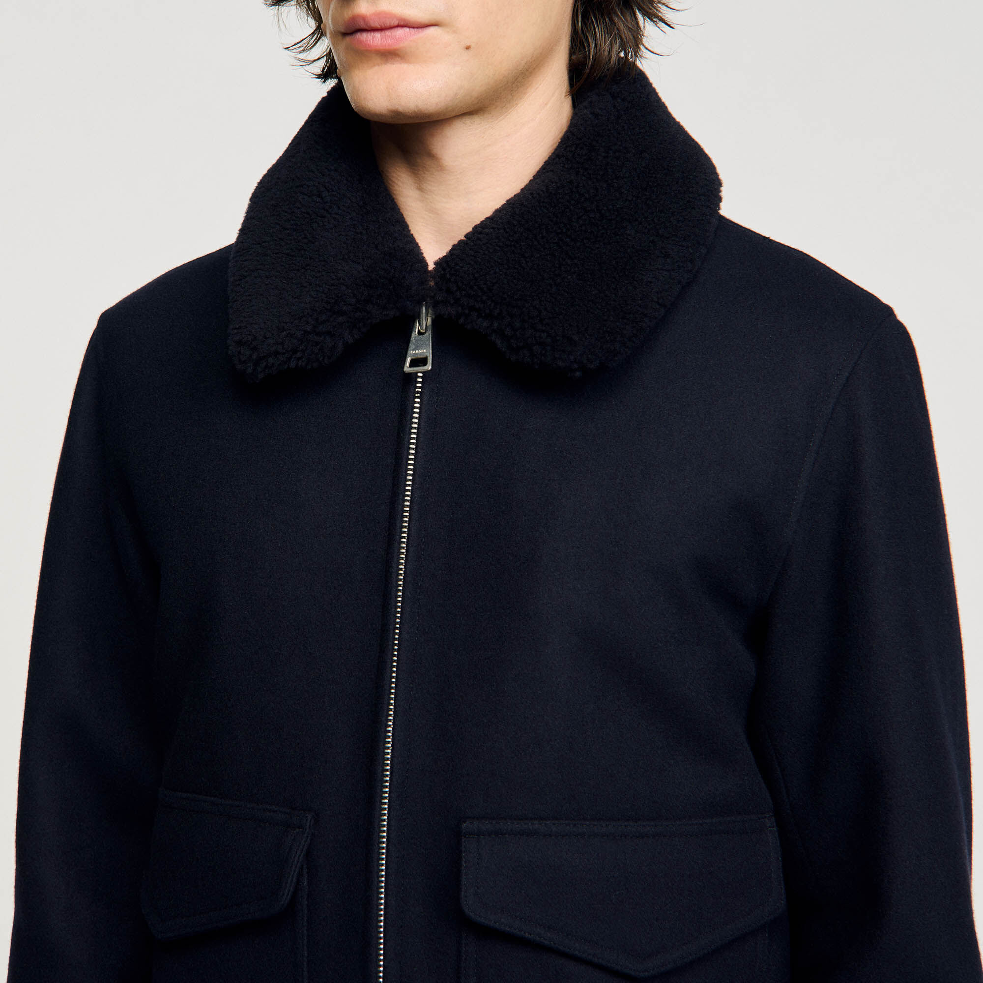 Chaqueta de aviador de lana