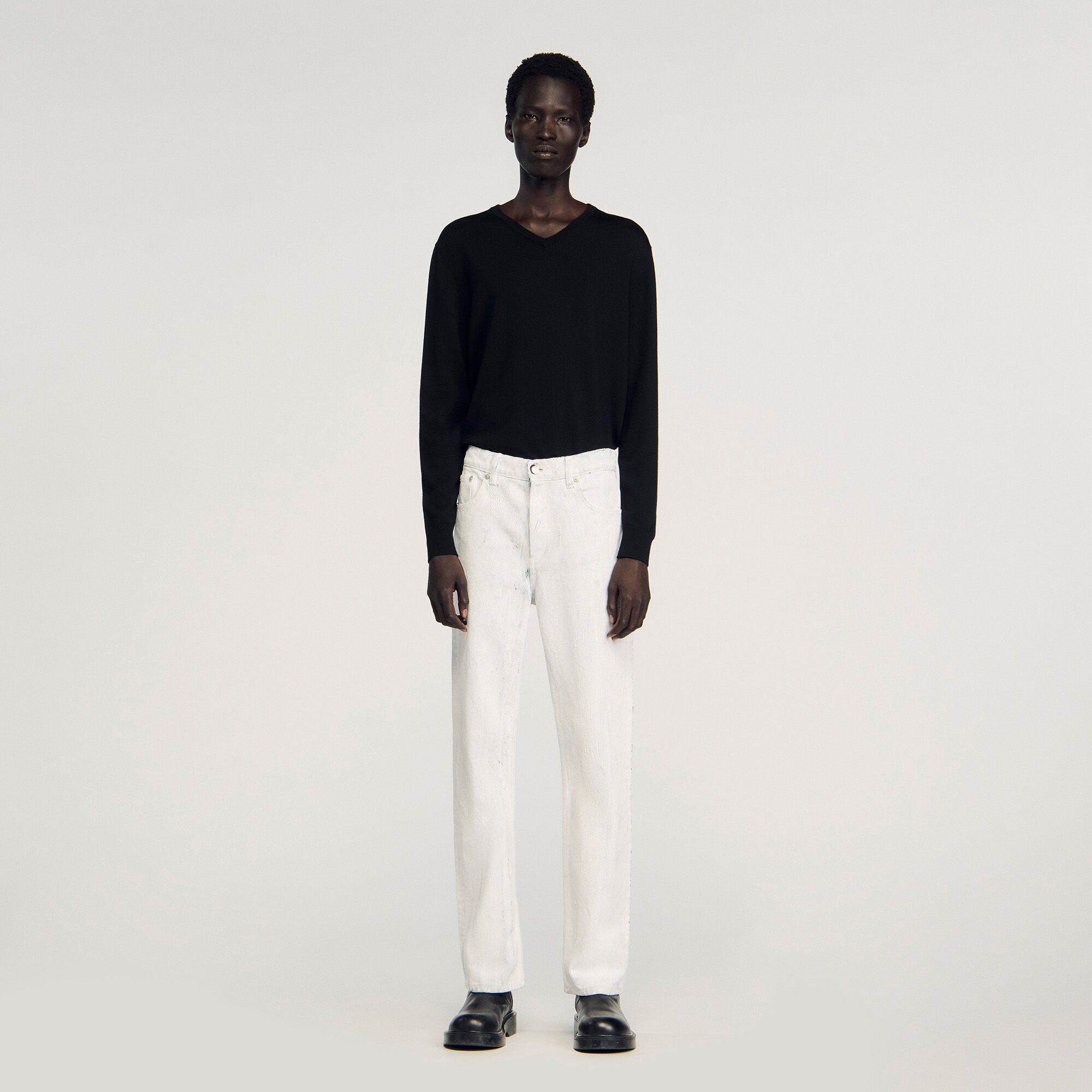 Pantalones vaqueros con efecto de grieta regular