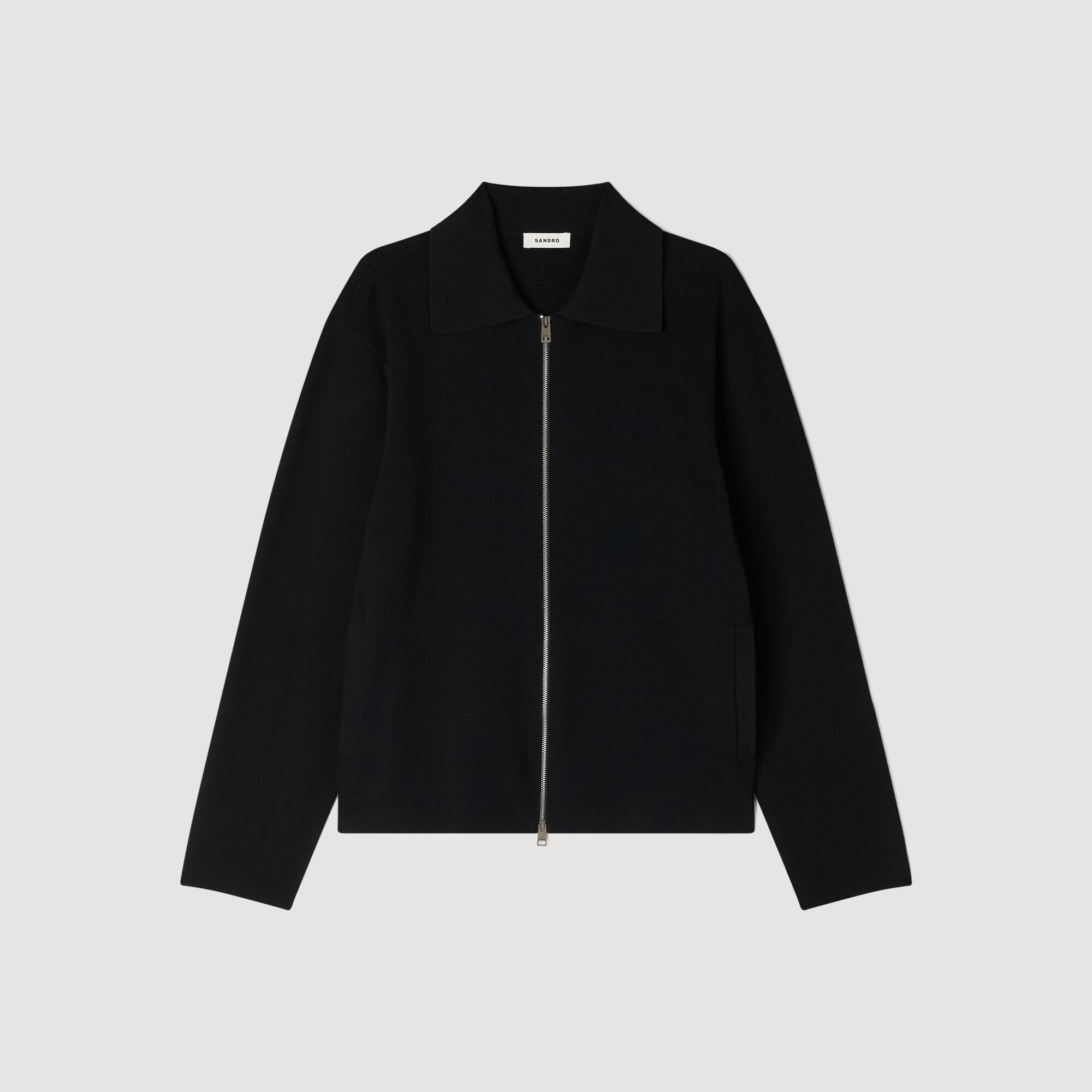 Cardigan de punto de viscosa con cremallera