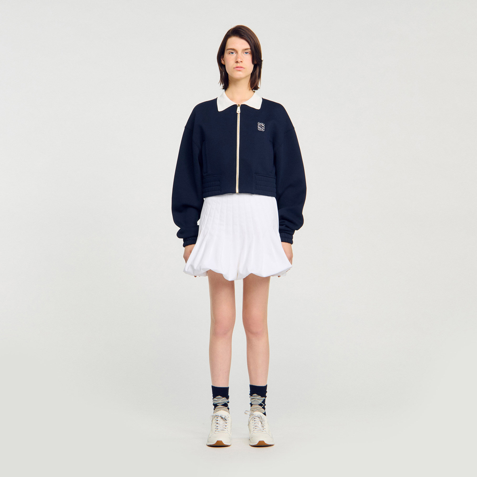 Sudadera corta de dos tonos