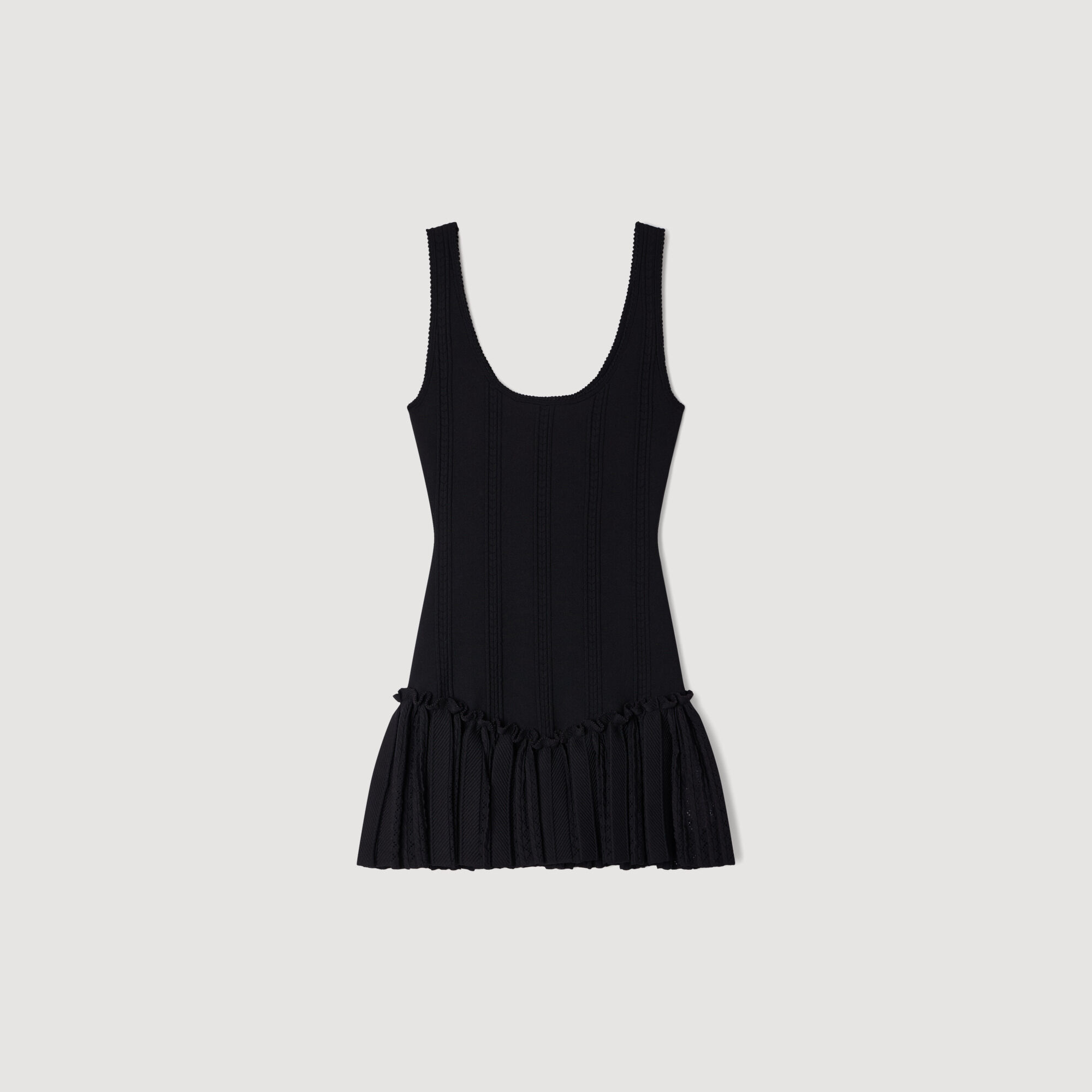 Vestido de punto mini con volantes