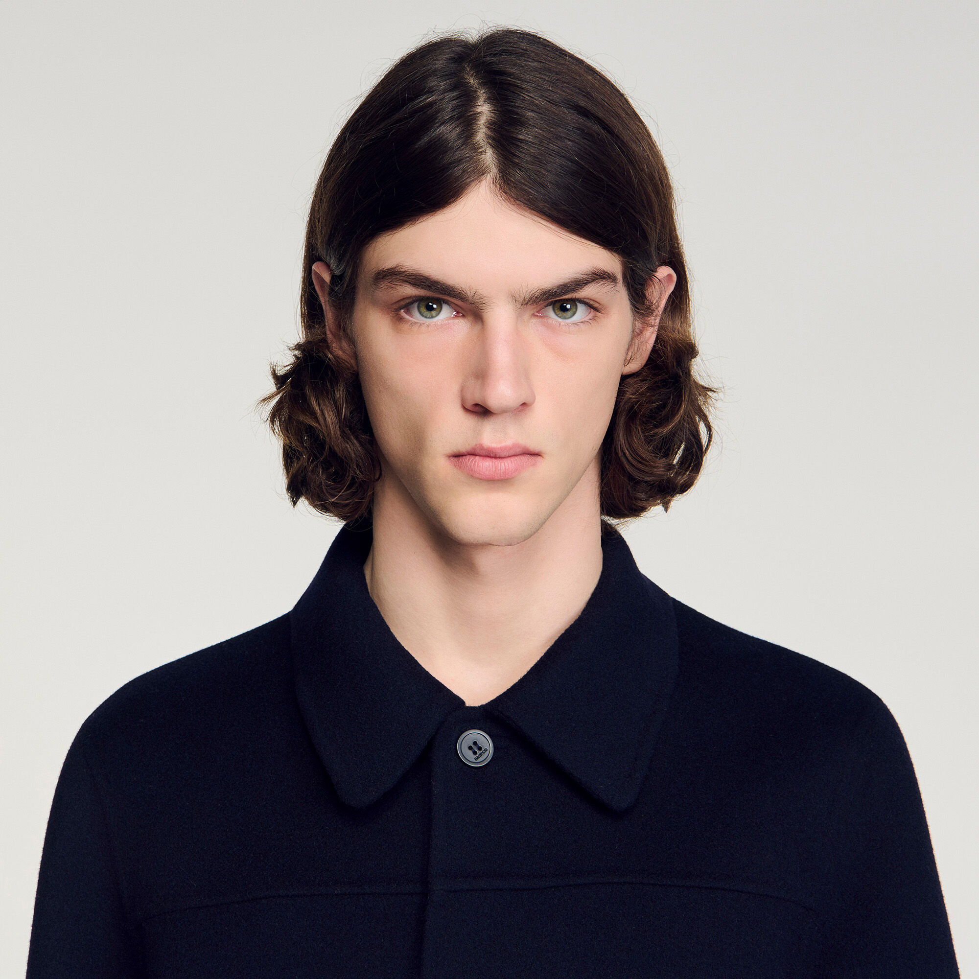 Chaqueta de lana con cuello regular