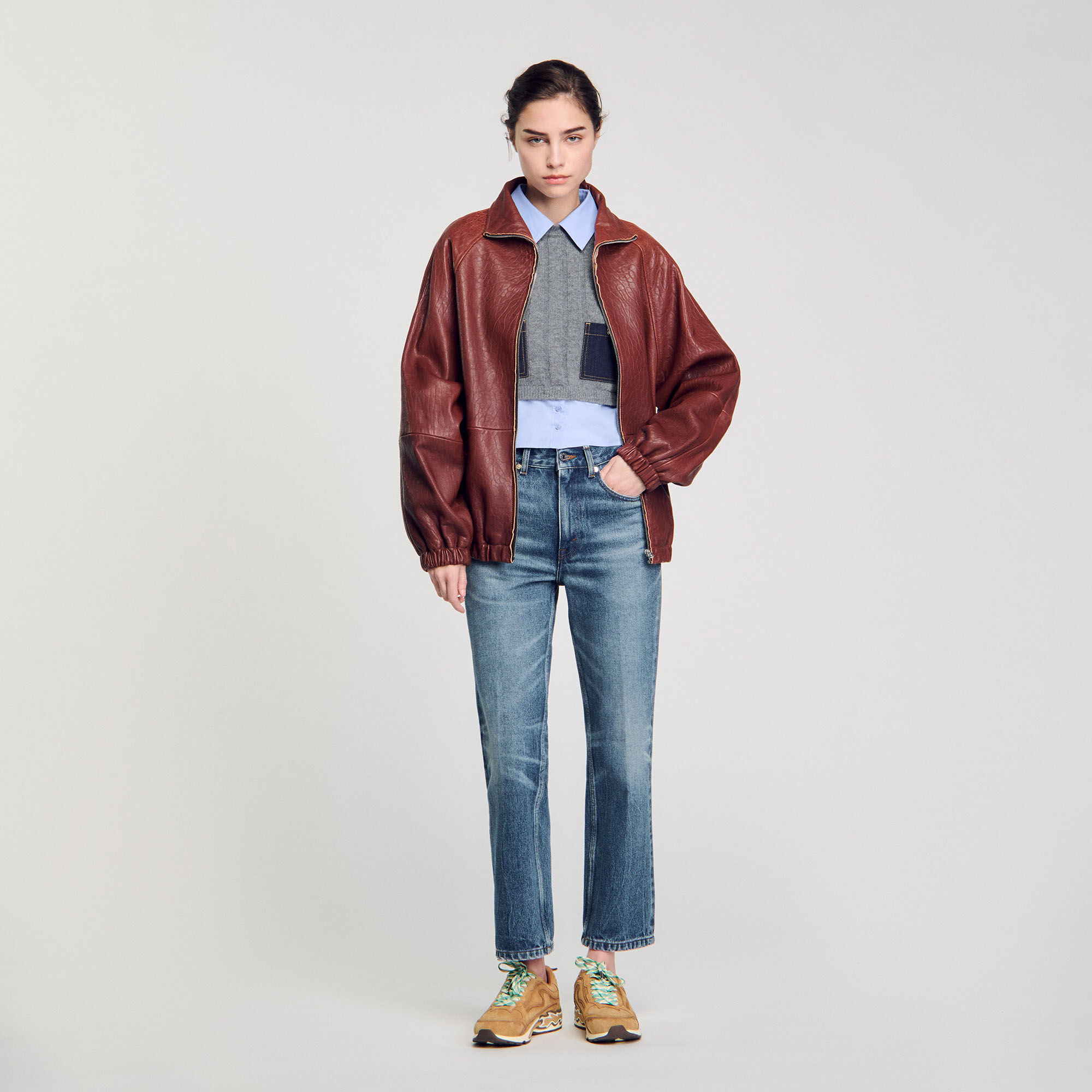 Sweater corto de lana y cashmere