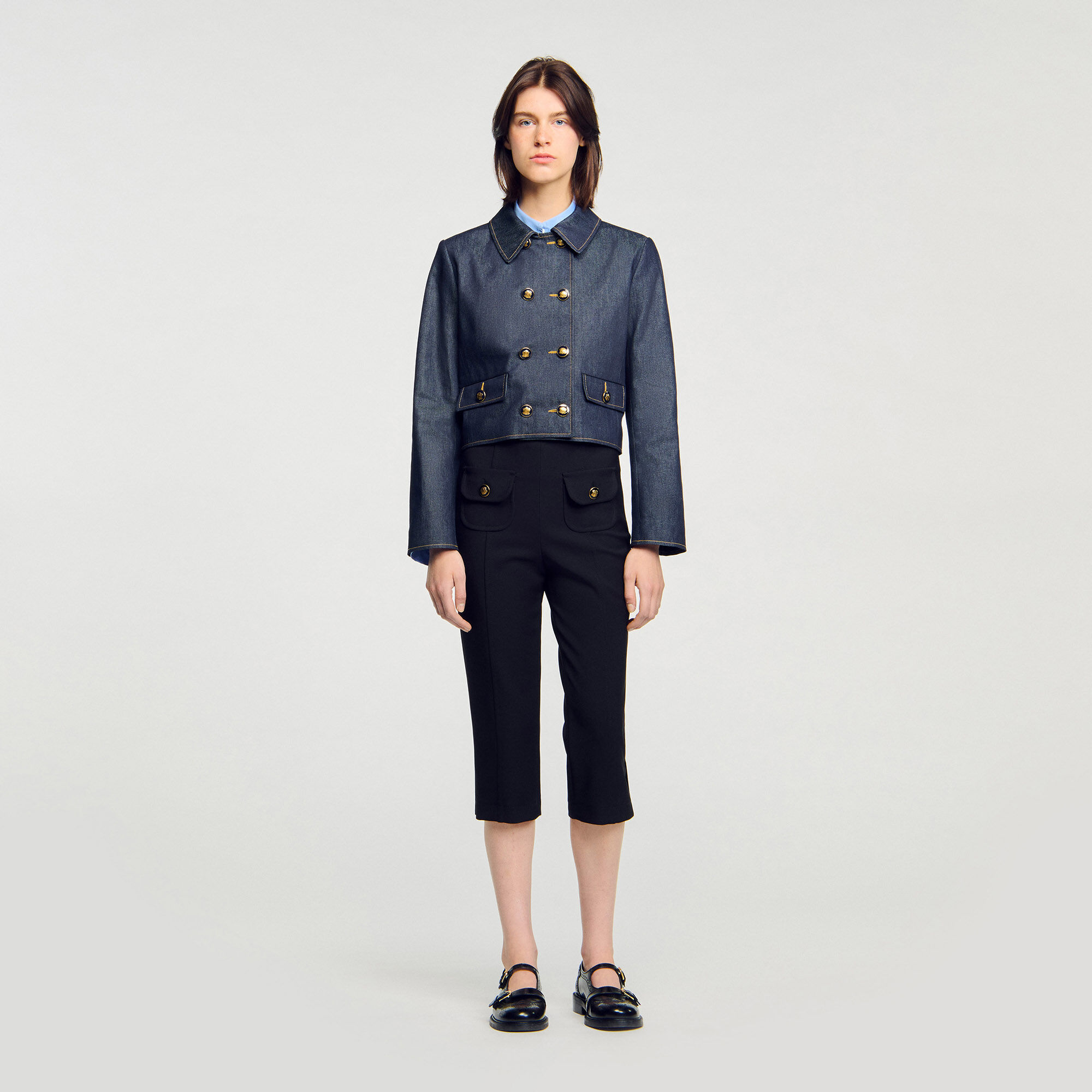 Chaqueta de mezclilla con corte ajustado