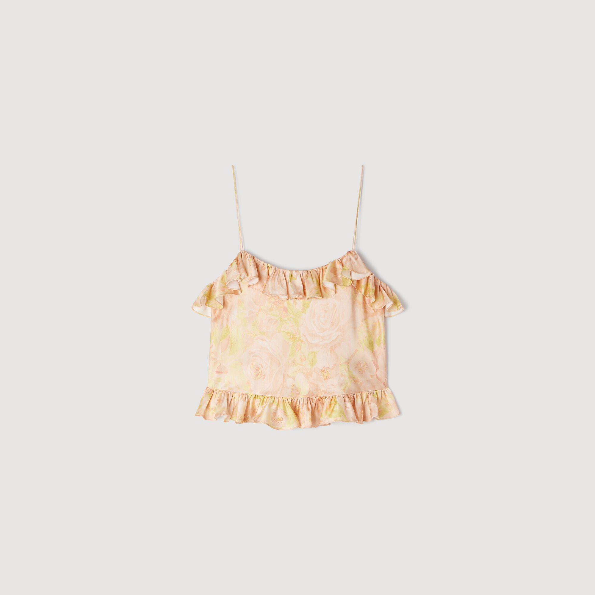 Top corto estampado floral